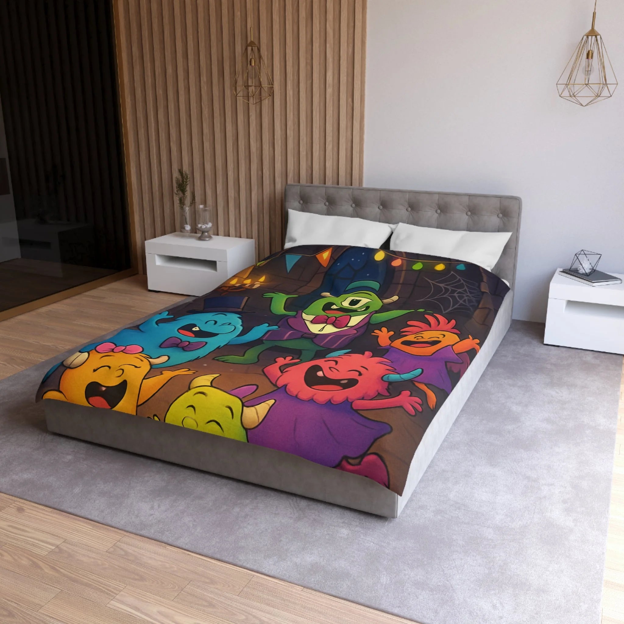 Housse de Couette Microfibre Design Artistique Moderne Décoration Chambre Confort Premium