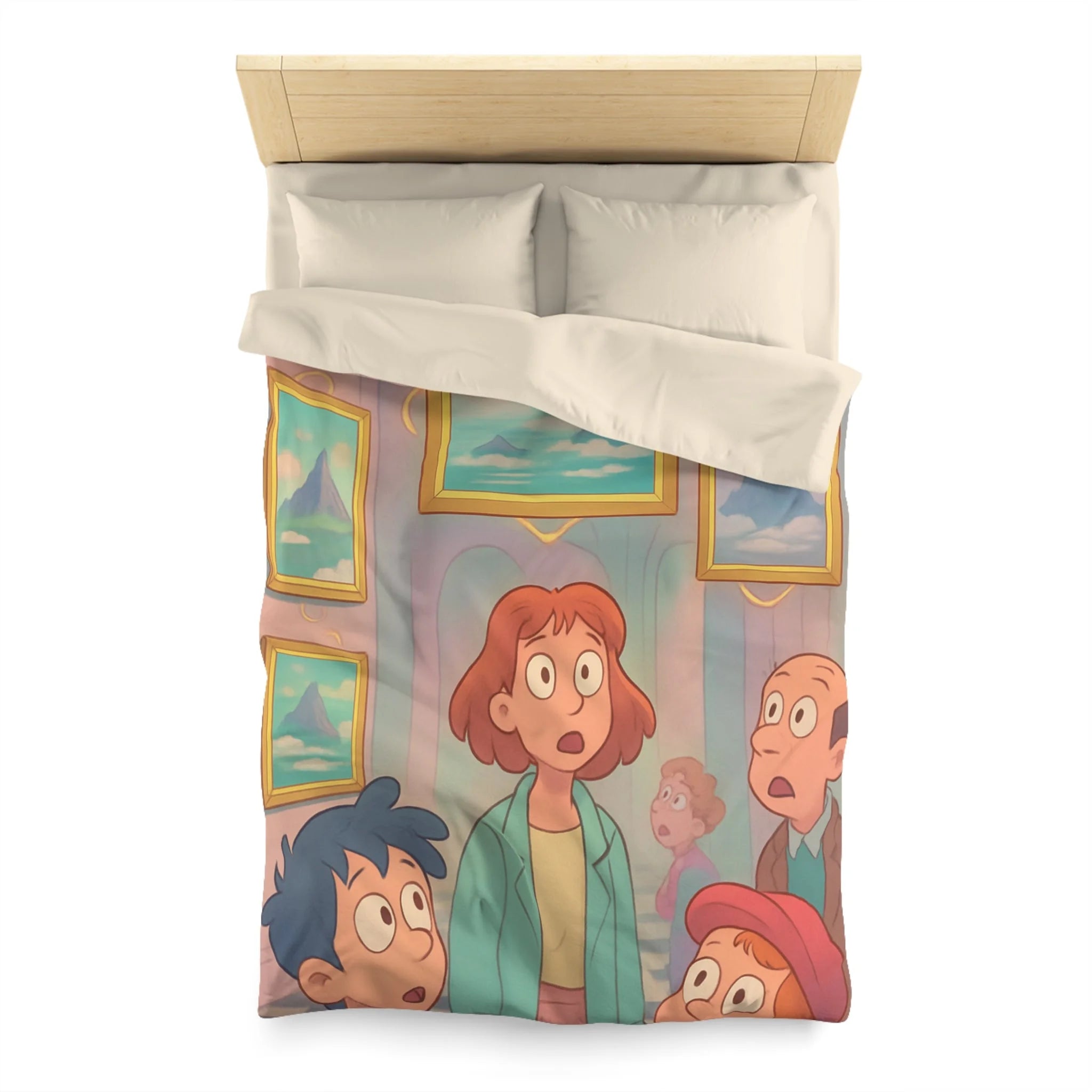 Housse de Couette Microfibre Design Artistique Moderne Décoration Chambre Confort Premium