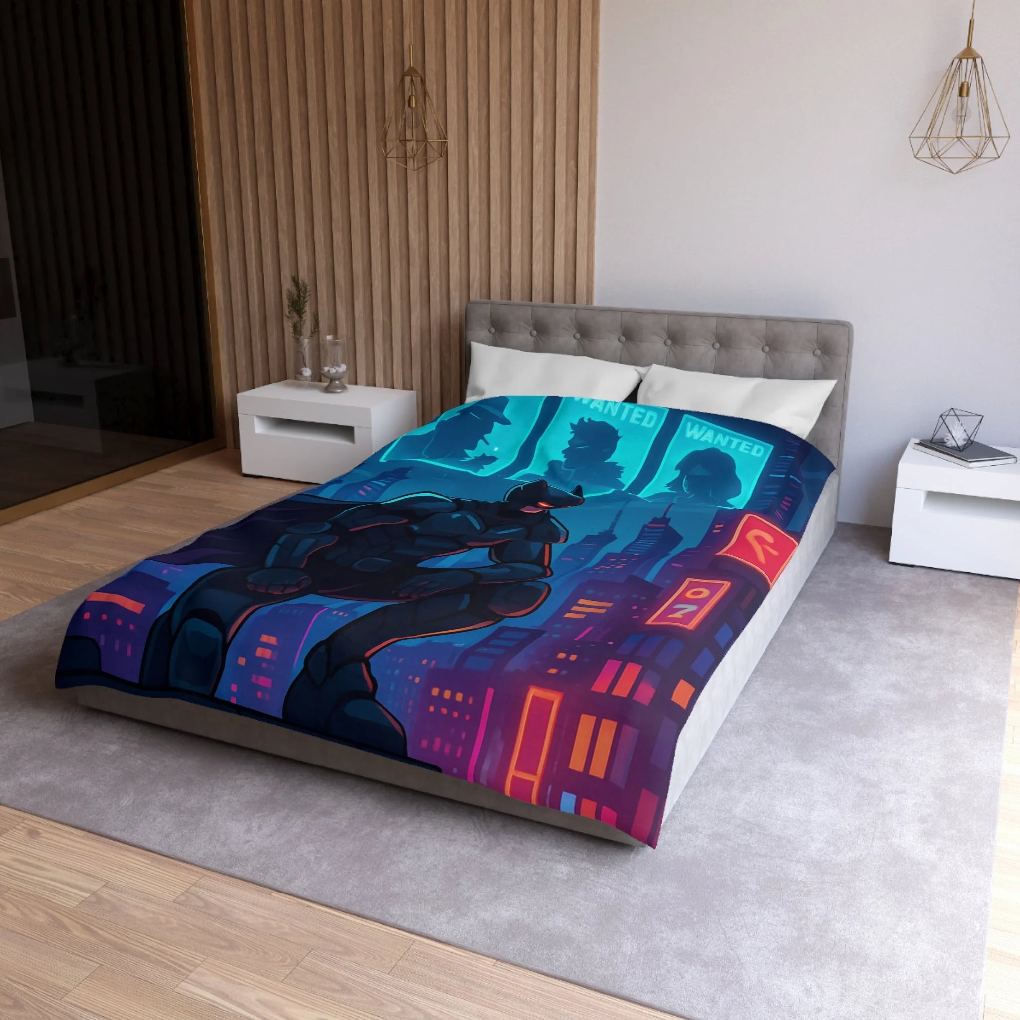 Housse de Couette Microfibre Design Artistique Moderne Décoration Chambre Confort Premium
