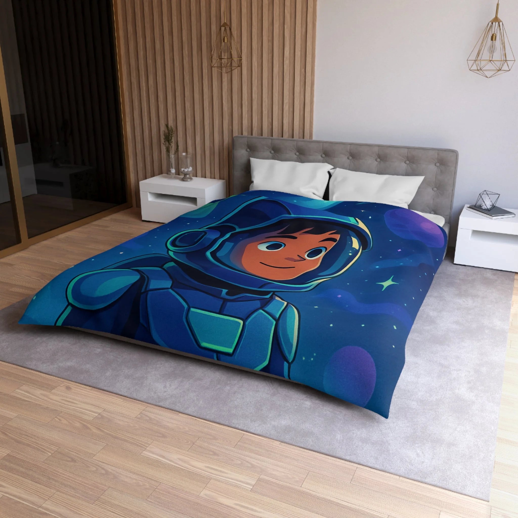 Housse de Couette Microfibre Illustration Unique Design Moderne Décoration Intérieure Raffinée