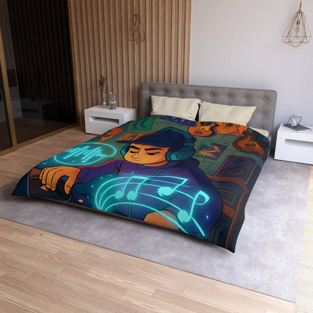 Housse de Couette Microfibre Illustration Unique Design Moderne Décoration Intérieure Raffinée