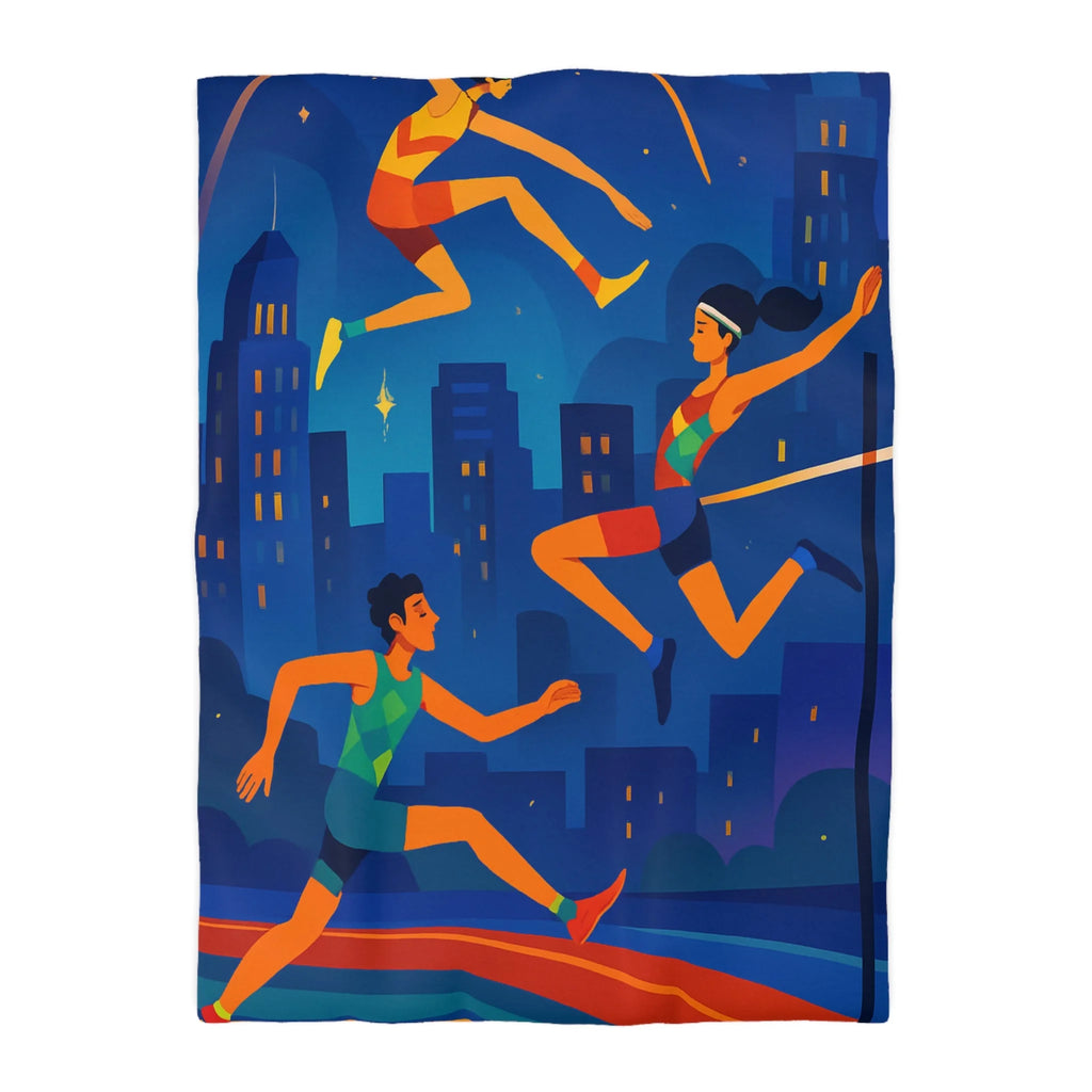 Housse de Couette Sportive avec Sauts et Course en Ville en Couleurs Vives