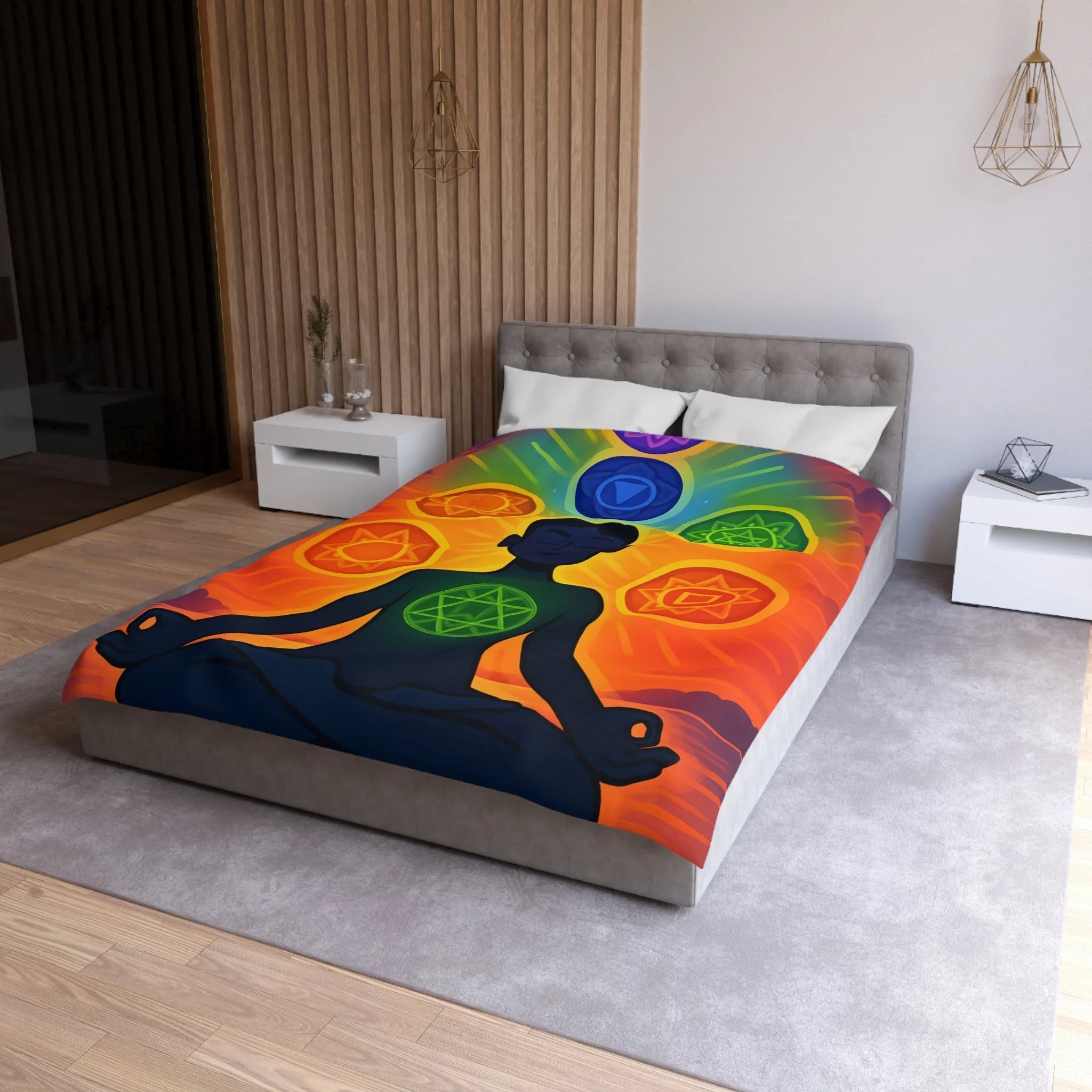 Housse de Couette Microfibre Design Artistique Moderne Décoration Chambre Confort Premium