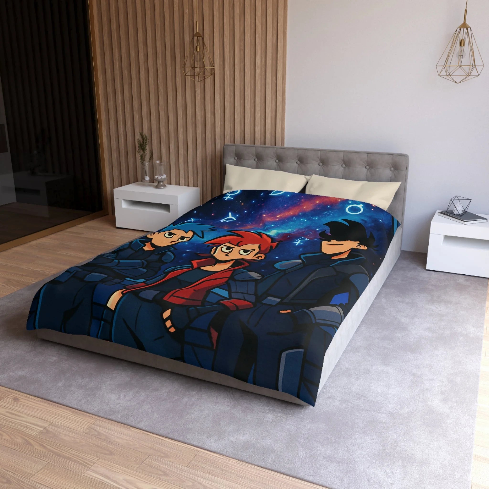 Housse de Couette Microfibre Illustration Unique Design Moderne Décoration Intérieure Raffinée