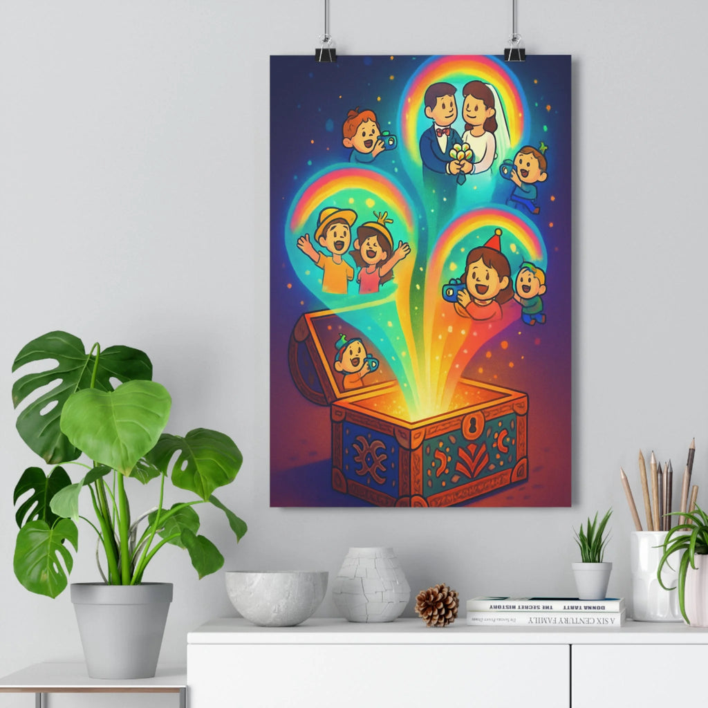 Poster décoratif cartoon arcenciel magique chambre enfant joyeux vibrant créatif maison 30x46 cm qualité