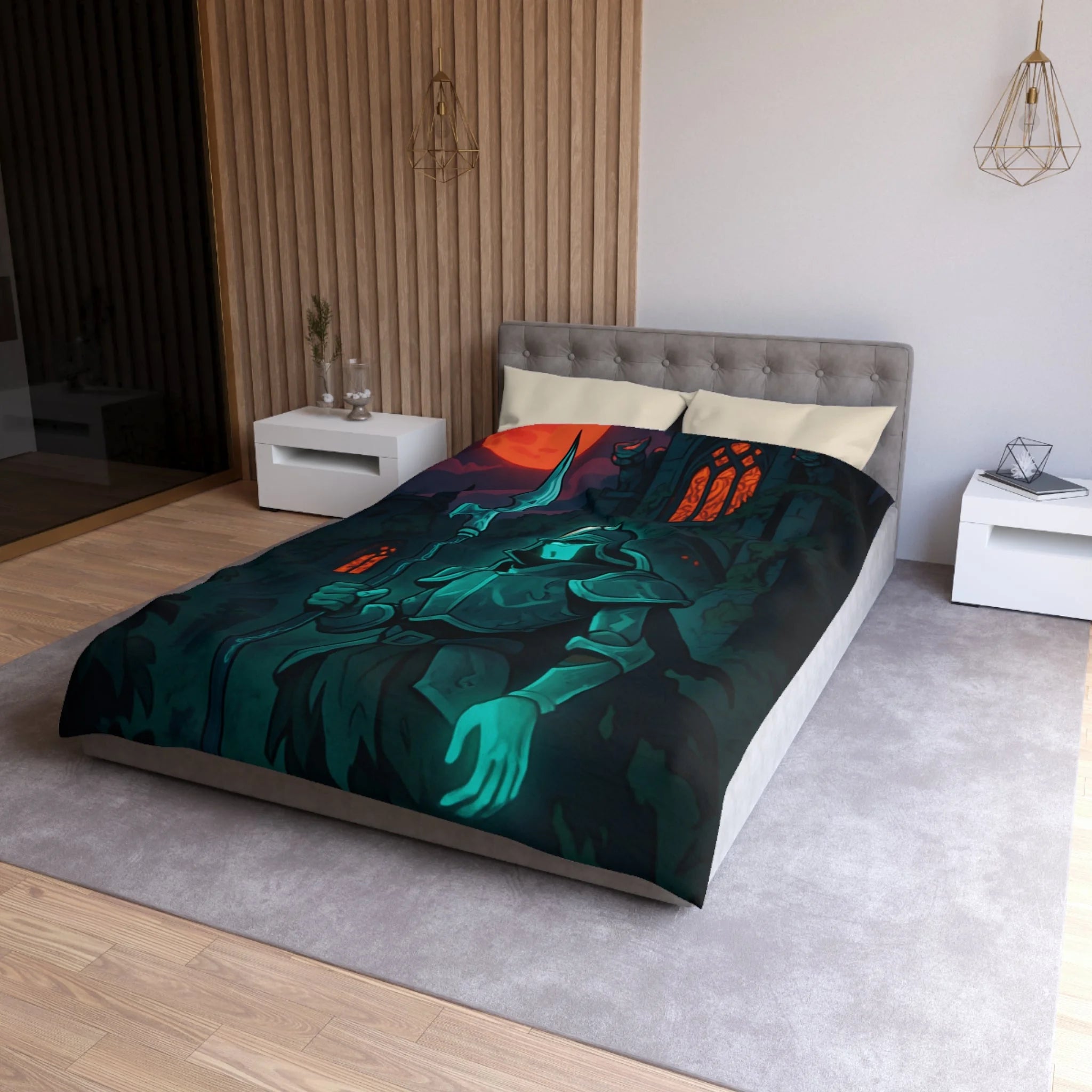 Housse de Couette Microfibre Illustration Unique Design Moderne Décoration Intérieure Raffinée