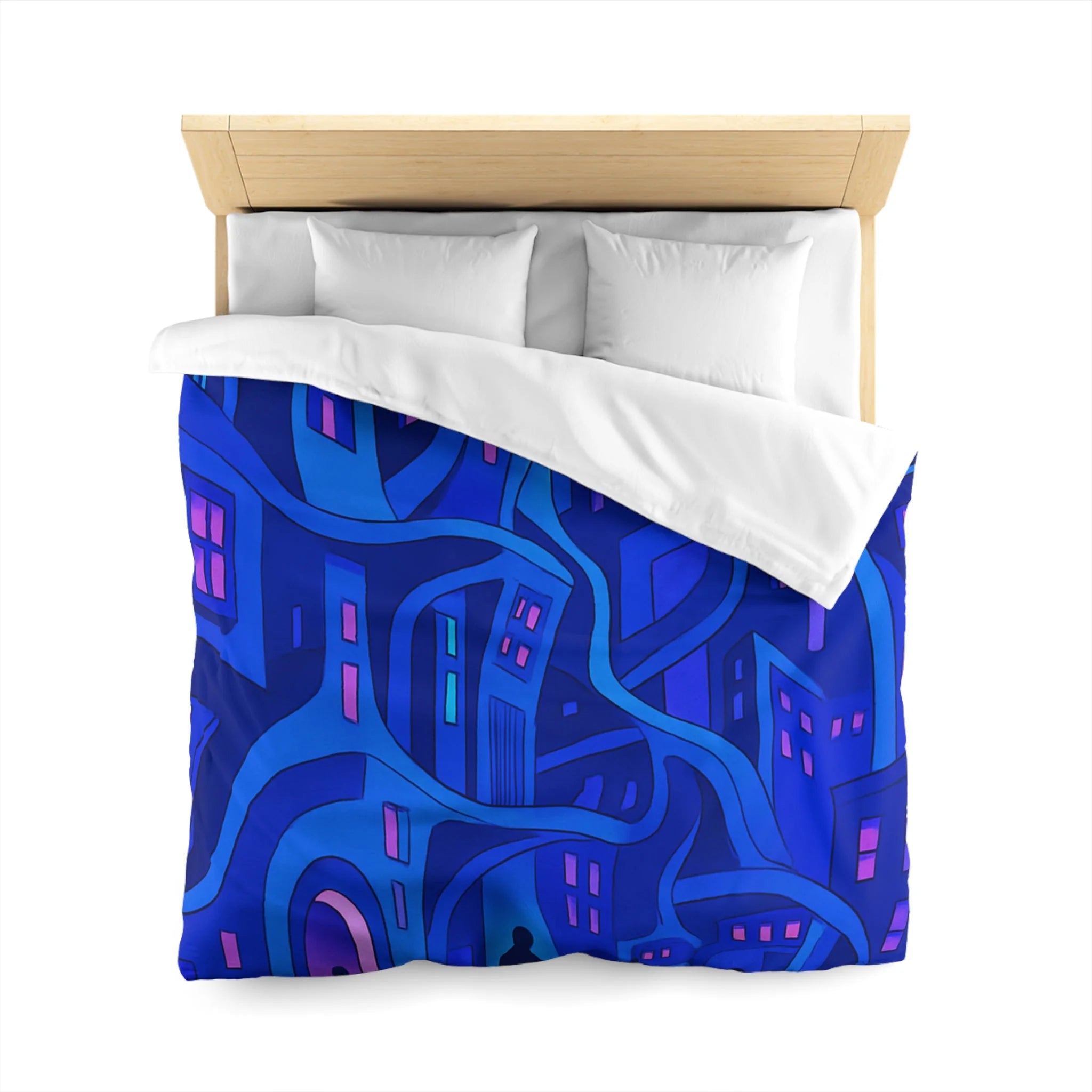 Housse de Couette Microfibre Motif Créatif Original Style Contemporain Chambre Élégante
