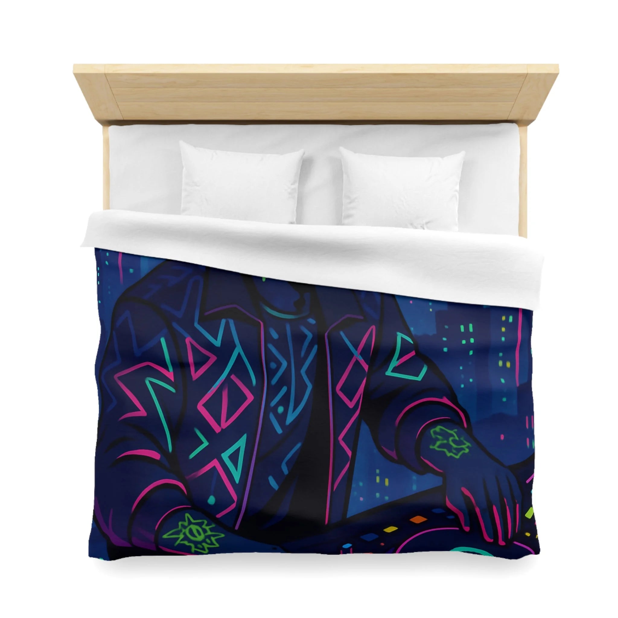 Housse de Couette Microfibre Motif Créatif Original Style Contemporain Chambre Élégante