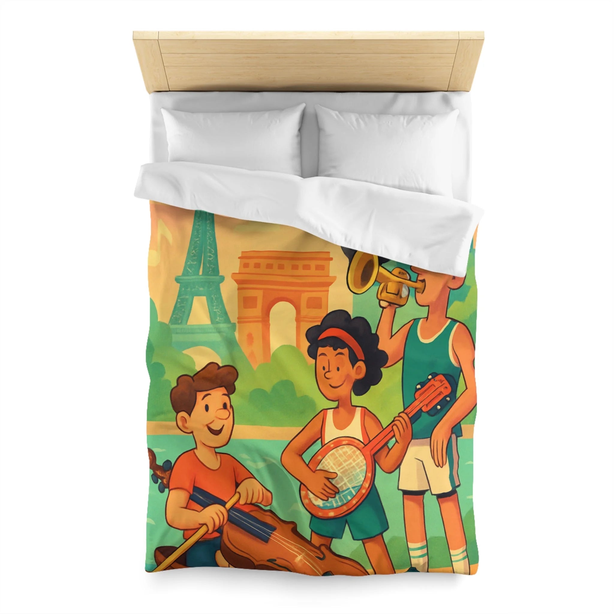 Housse de Couette Microfibre Illustration Unique Design Moderne Décoration Intérieure Raffinée