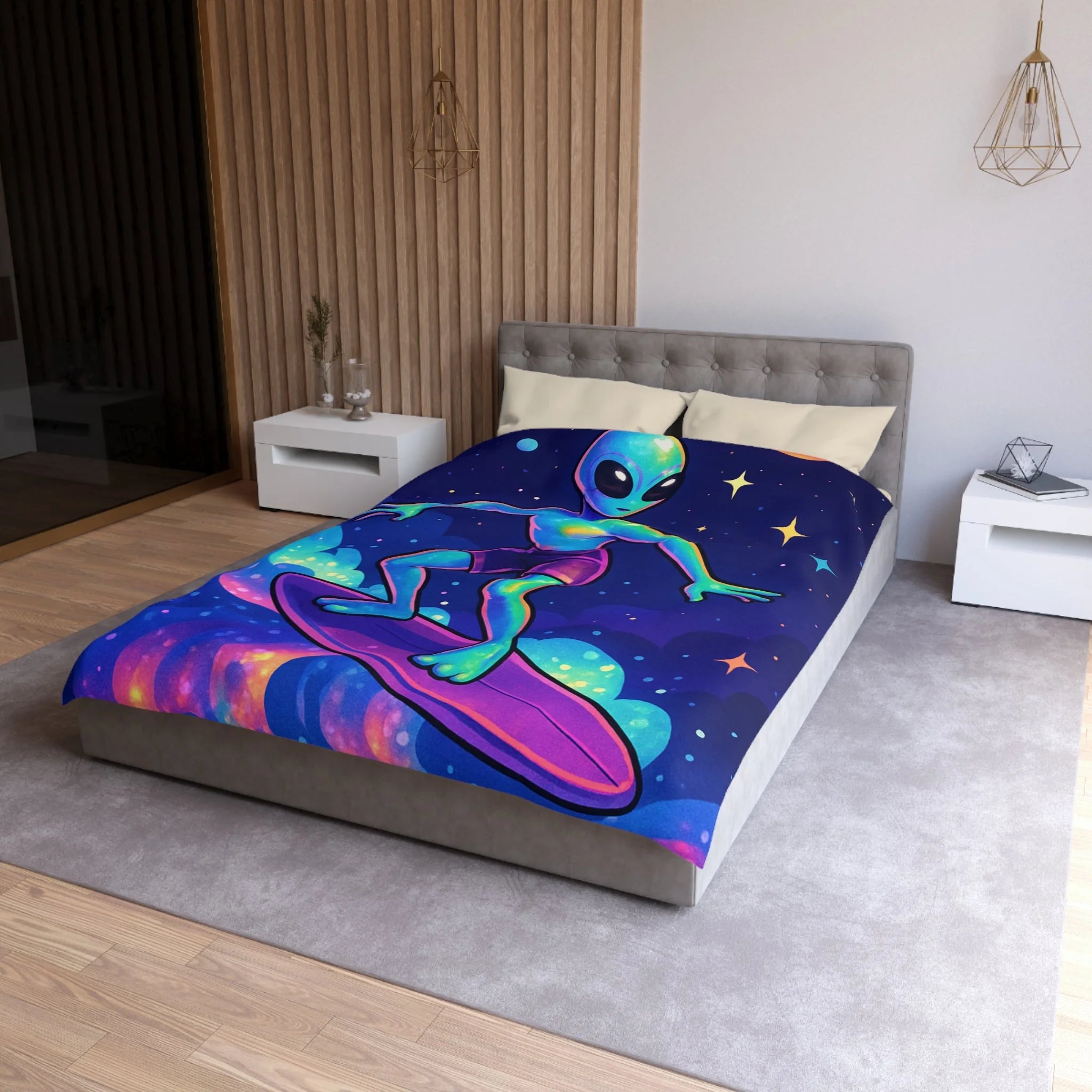Housse de Couette Microfibre Design Artistique Moderne Décoration Chambre Confort Premium