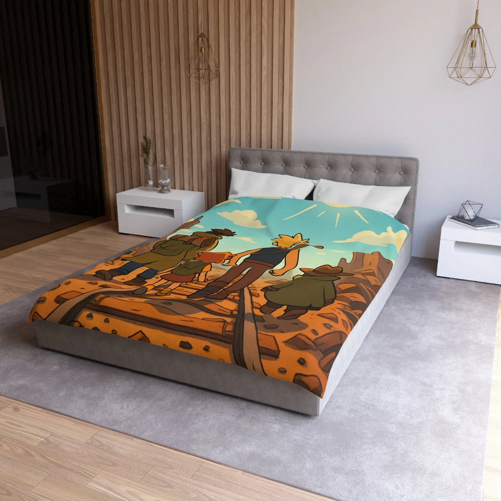 Housse de Couette Microfibre Illustration Unique Design Moderne Décoration Intérieure Raffinée