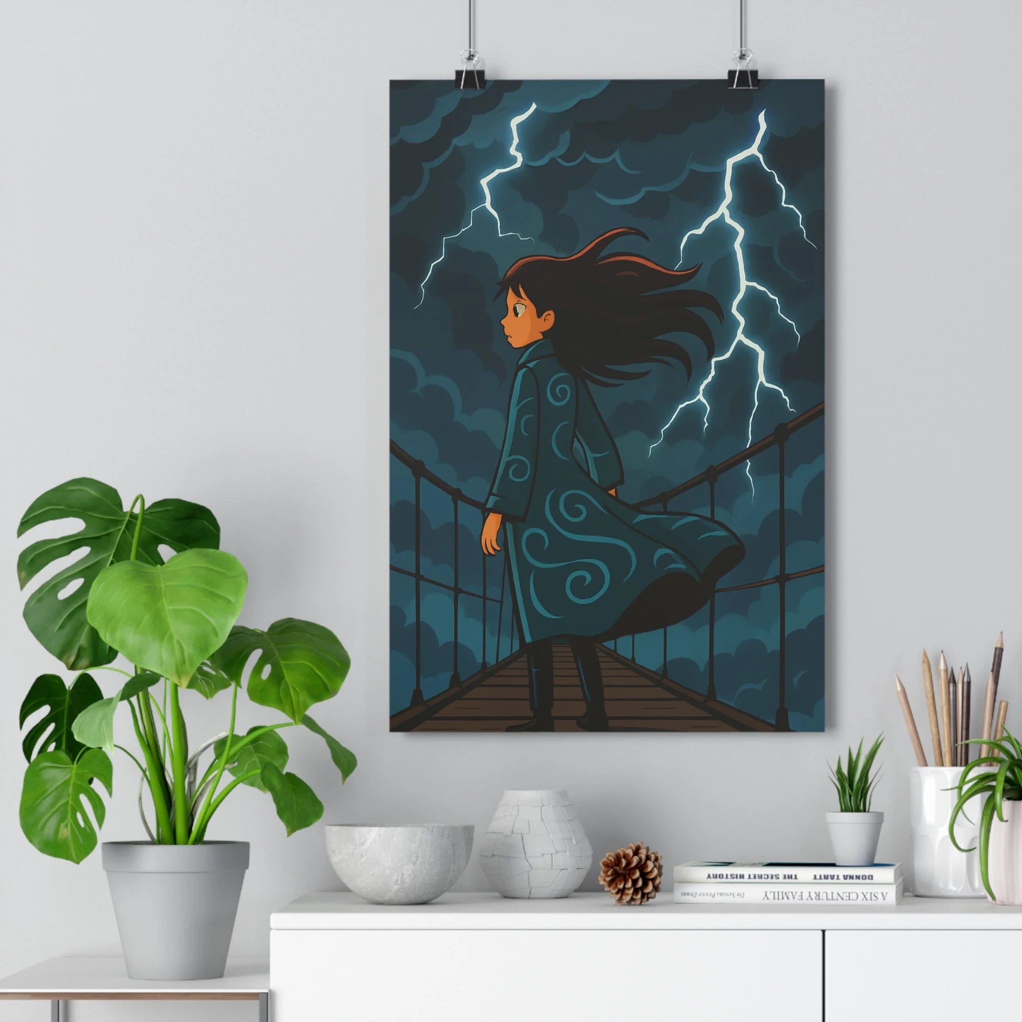 Poster décoratif mystique bleu sombre dramatique moderne chambre salon atmosphère envoûtante qualité élégante premium