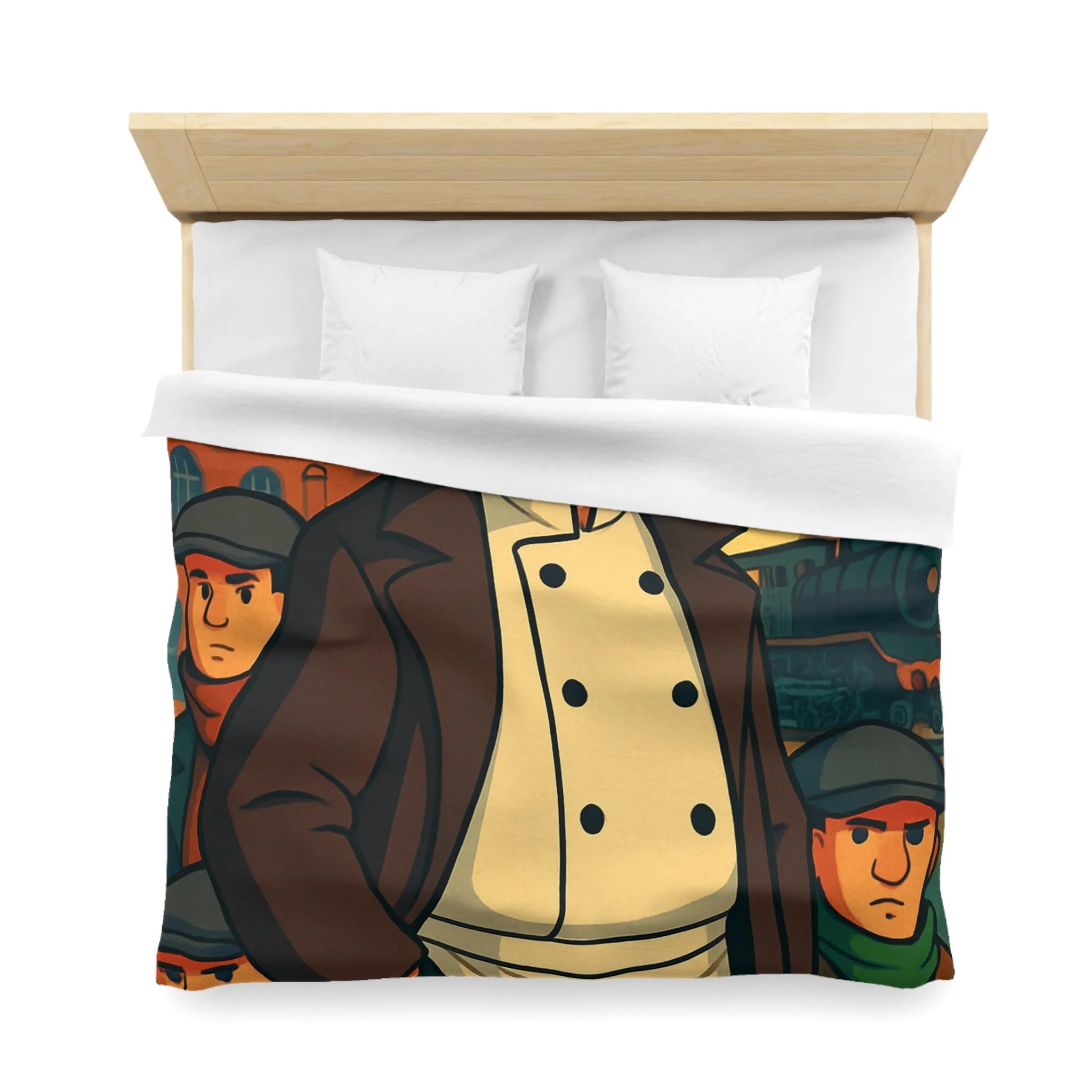 Housse de Couette Microfibre Motif Créatif Original Style Contemporain Chambre Élégante
