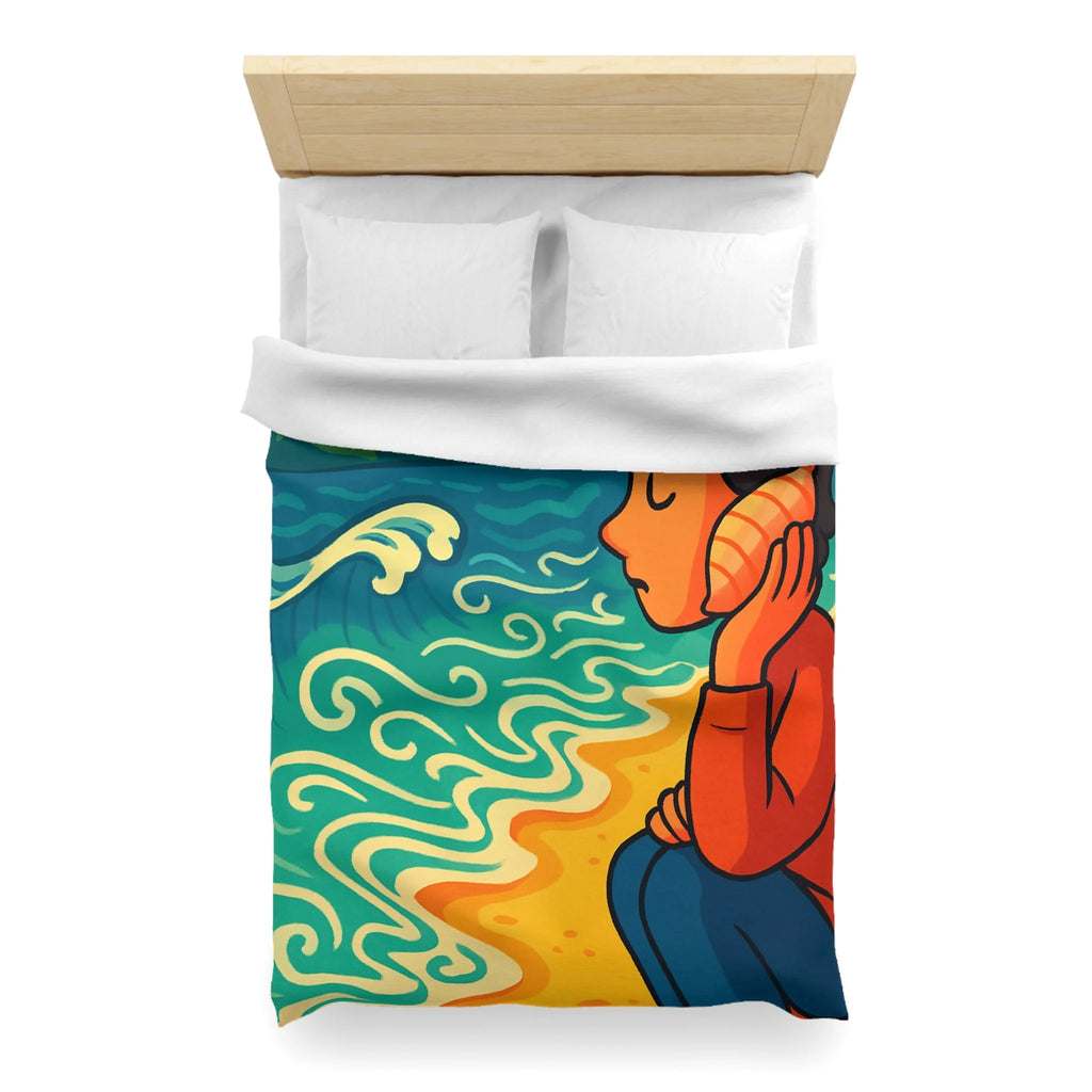 Housse de Couette Microfibre Design Artistique Moderne Décoration Chambre Confort Premium