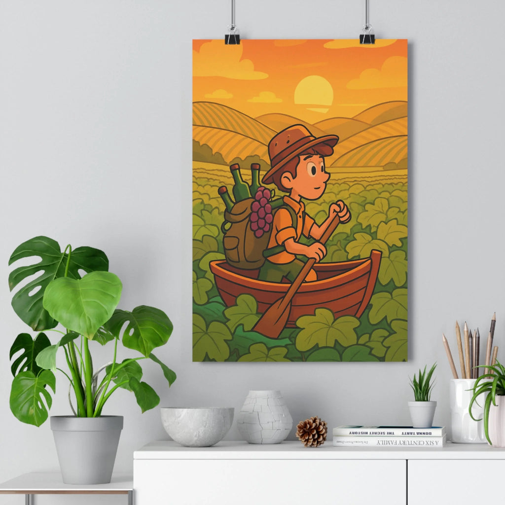 Poster décoratif aventure cartoon vibrant été cuisine salle à manger art 30x46 dynamique chapeau