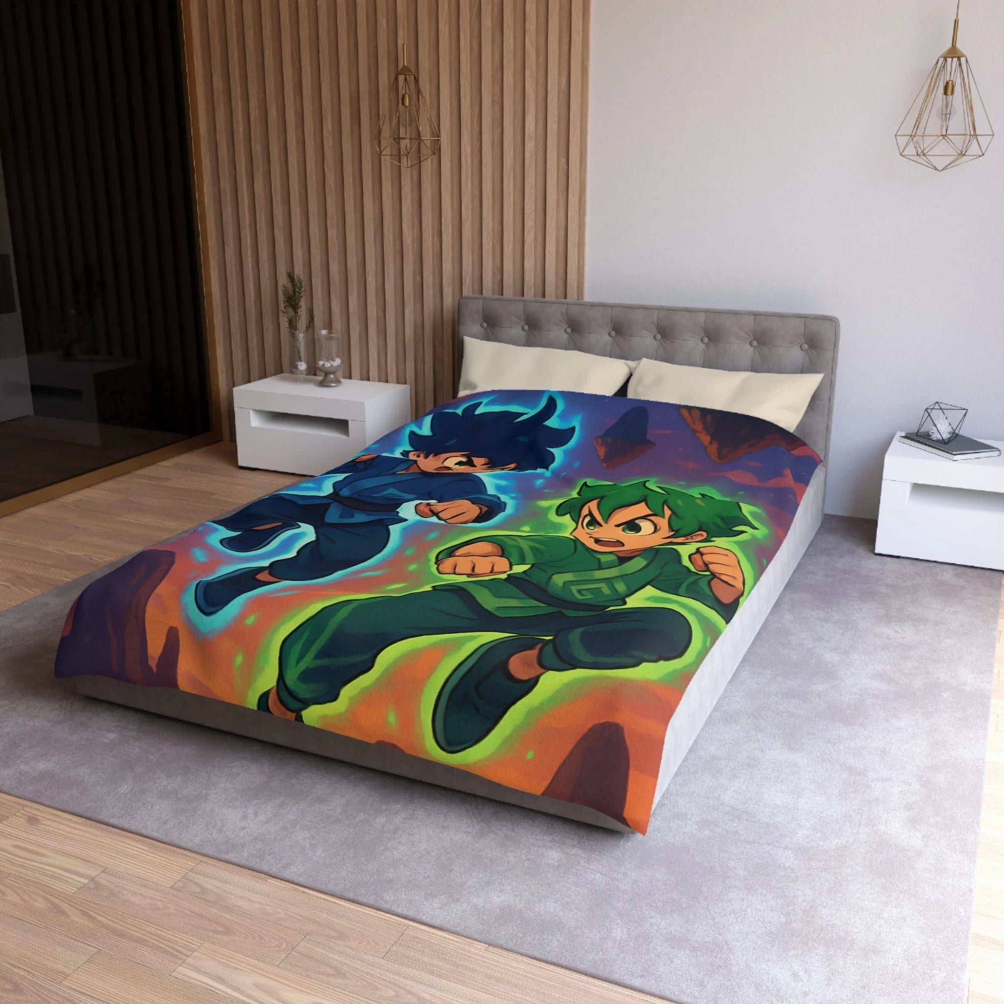 Housse de Couette Microfibre Illustration Unique Design Moderne Décoration Intérieure Raffinée