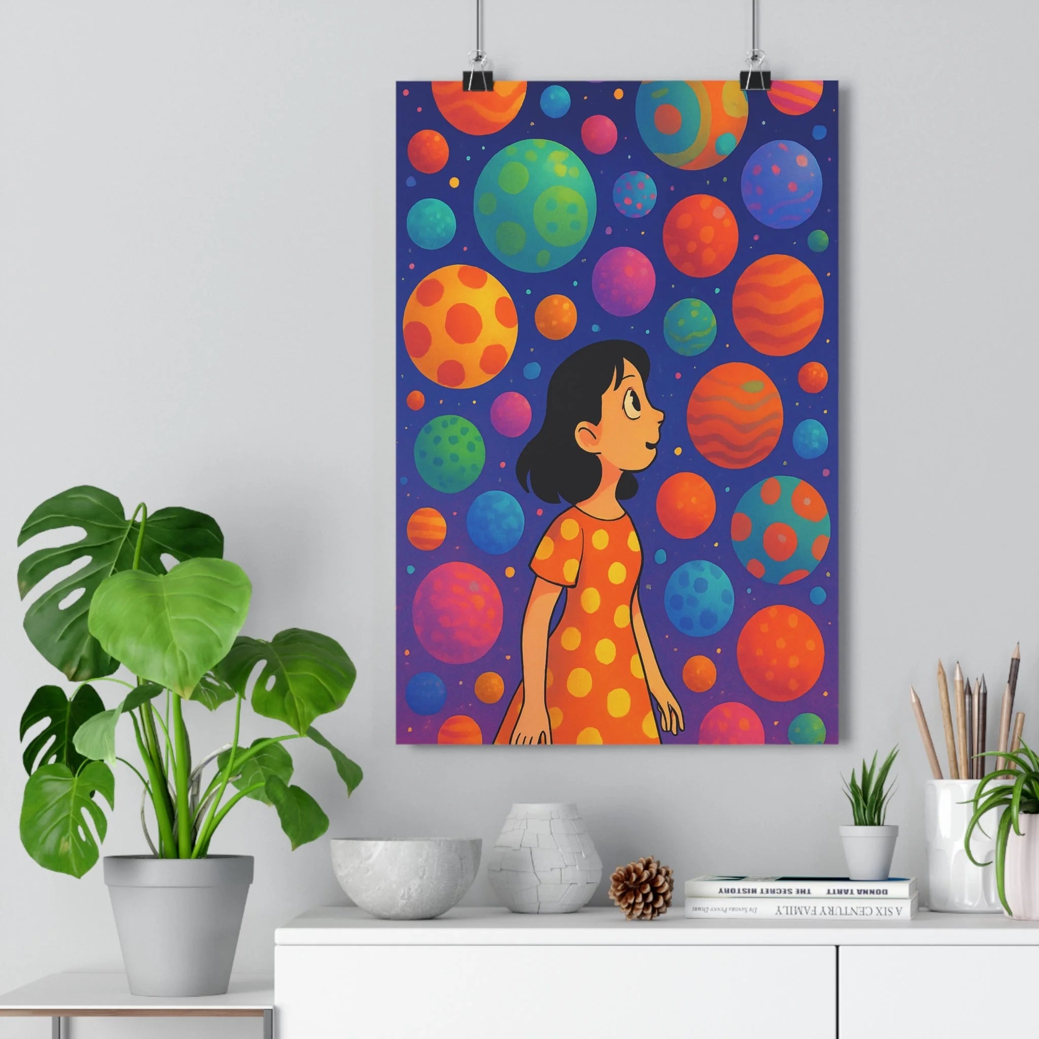 Poster décoratif multicolore vibrant ludique joyeux artistique chambre enfant salon bureau moderne qualité qualité