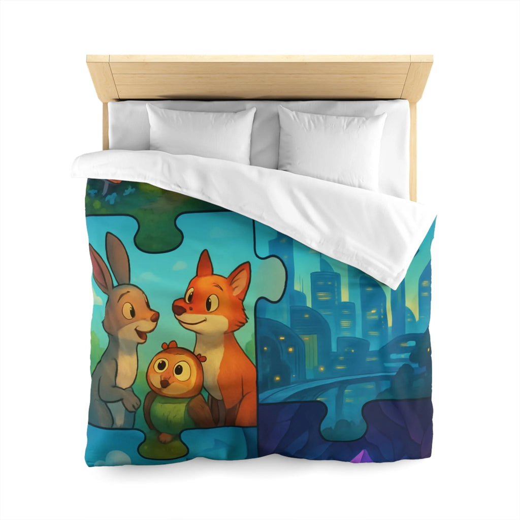 Housse de Couette Microfibre Design Artistique Moderne Décoration Chambre Confort Premium