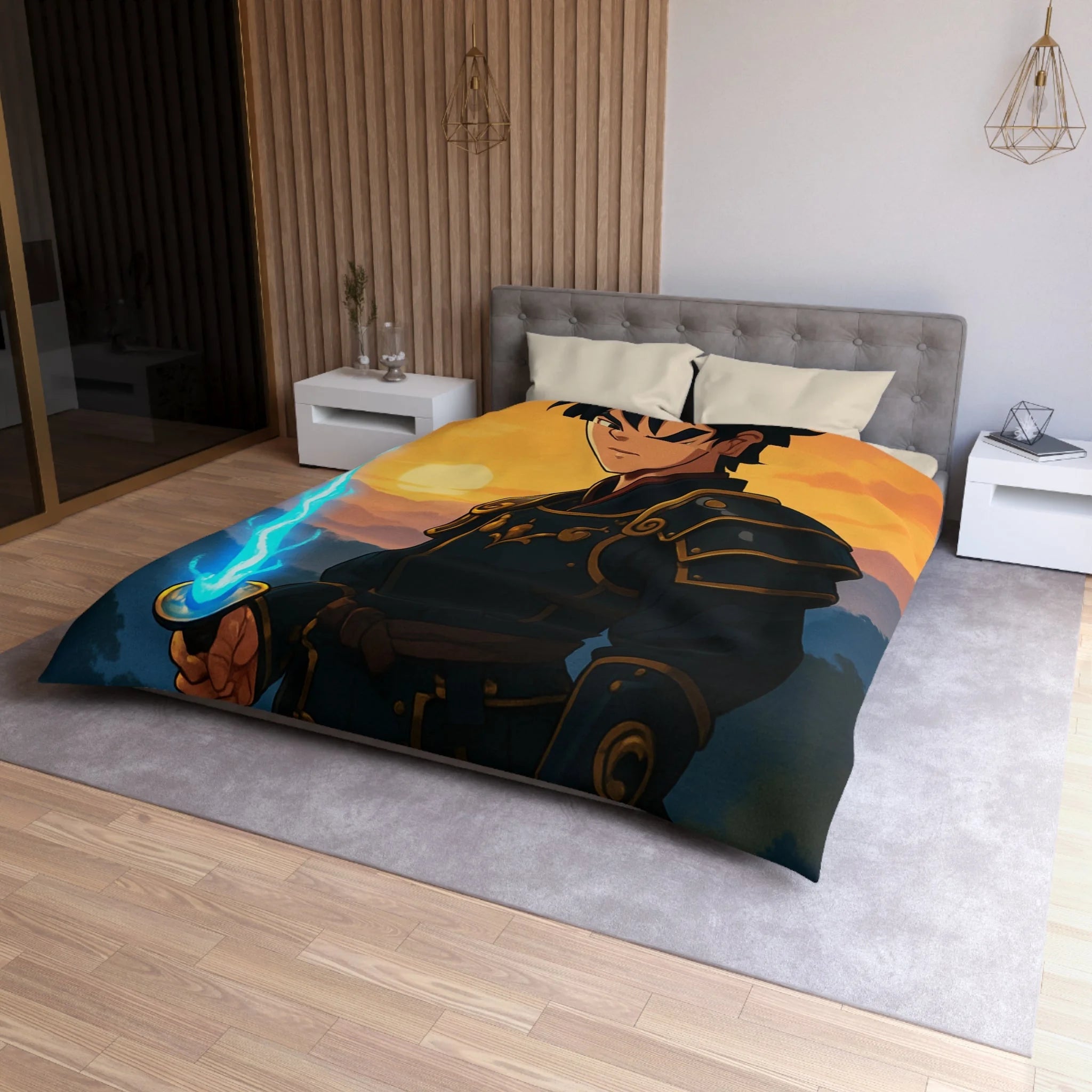 Housse de Couette Microfibre Motif Créatif Original Style Contemporain Chambre Élégante