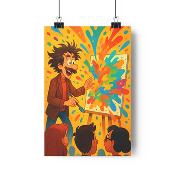 Poster décoratif artistique vibrant couleurs éclatantes joyeux bureau créatif graphique peinture moderne 30x46 ambiance