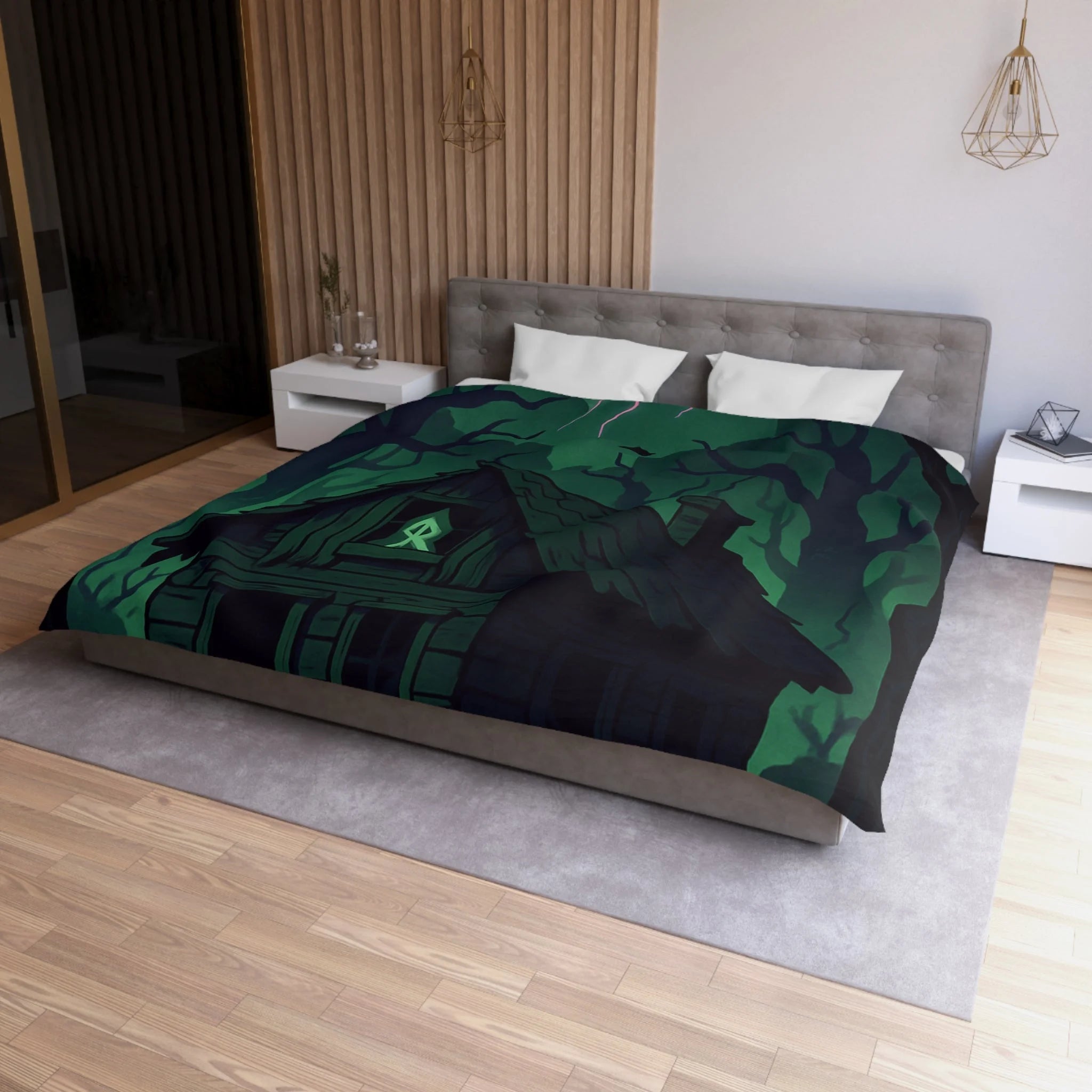 Housse de Couette Microfibre Design Artistique Moderne Décoration Chambre Confort Premium