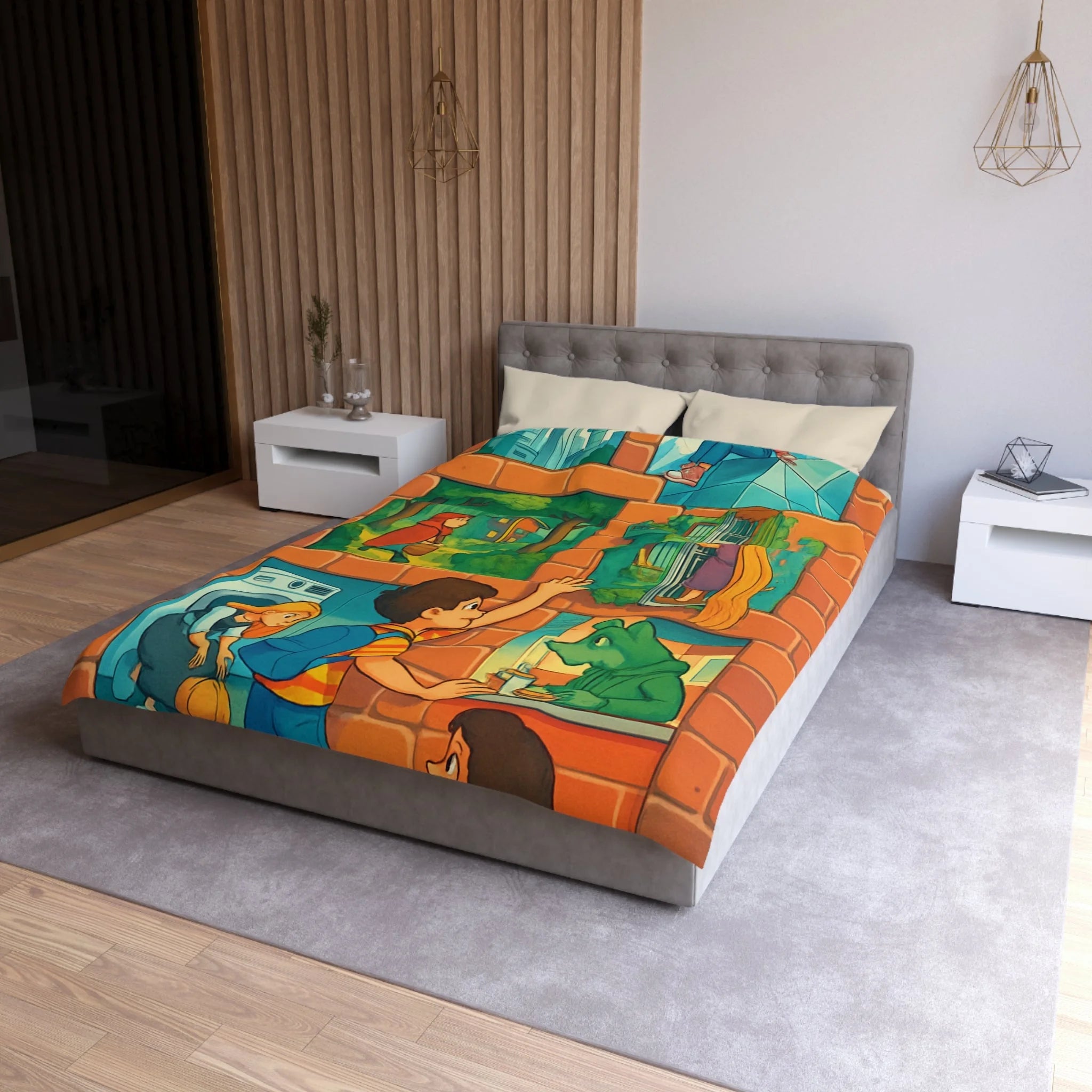 Housse de Couette Microfibre Création Artistique Moderne Design Exclusif Décoration Chambre