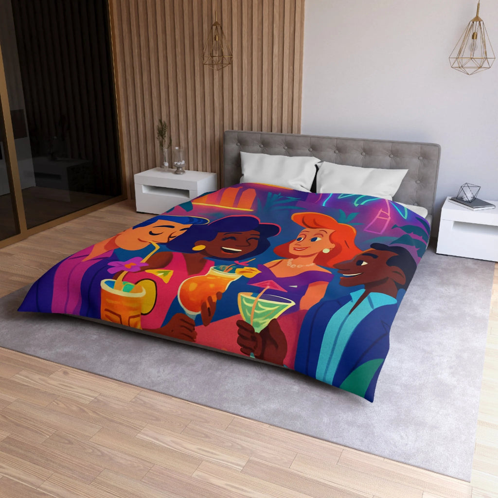 Housse de Couette Microfibre Motif Créatif Original Style Contemporain Chambre Élégante