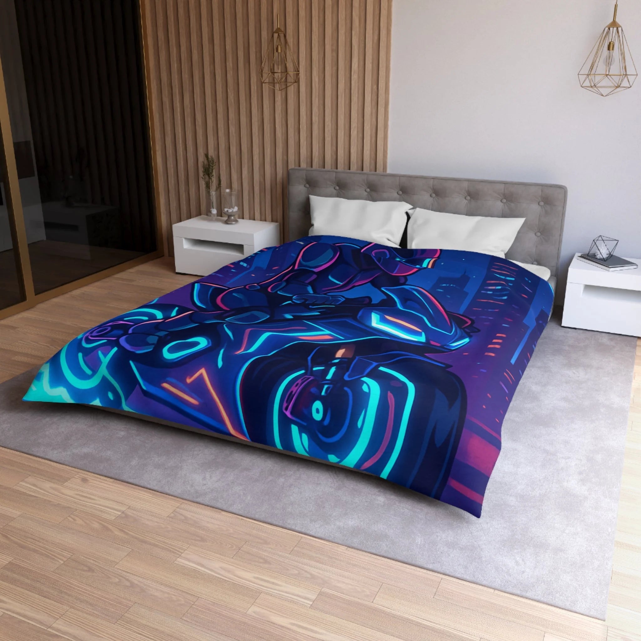 Housse de Couette Microfibre Design Artistique Moderne Décoration Chambre Confort Premium