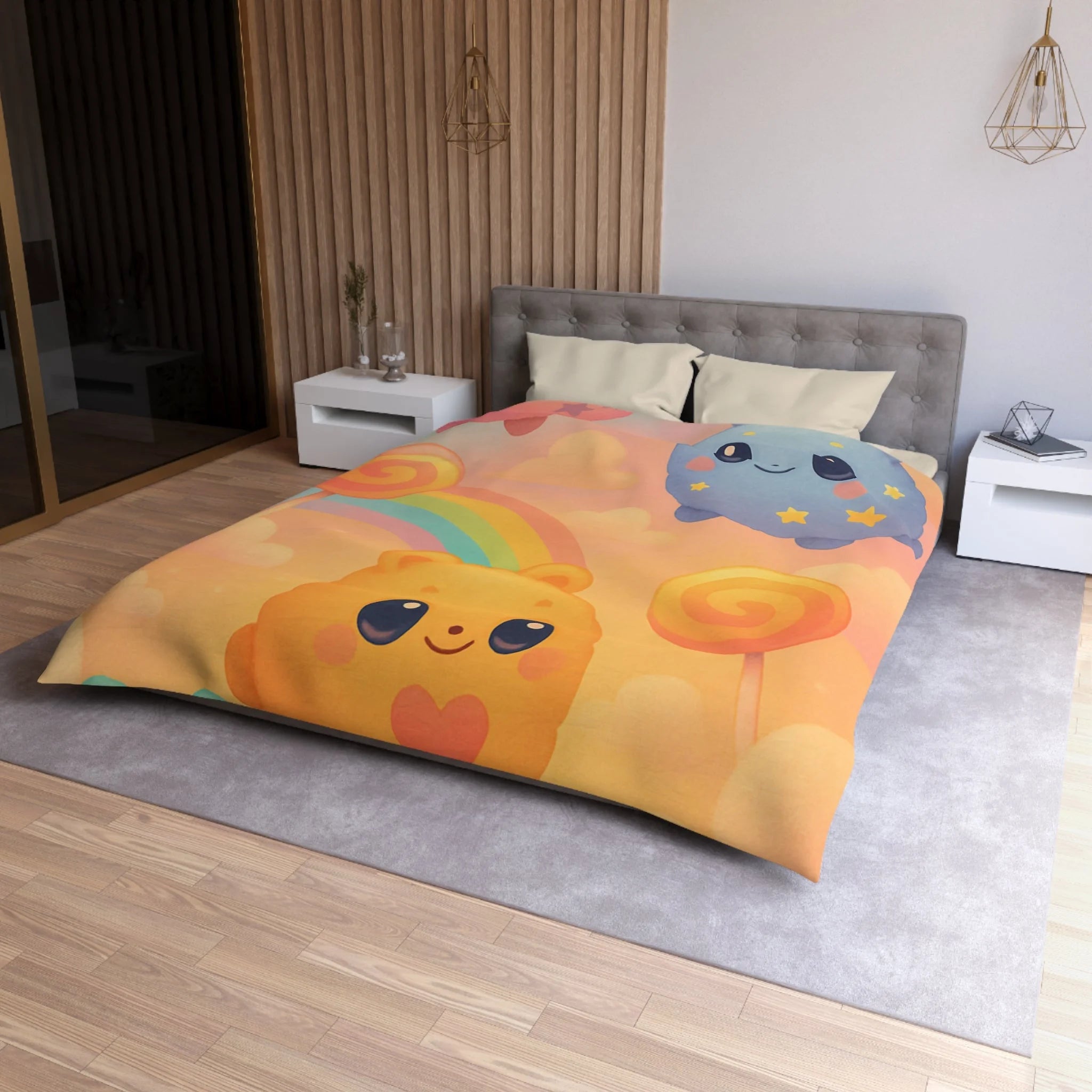 Housse de Couette Microfibre Design Artistique Moderne Décoration Chambre Confort Premium