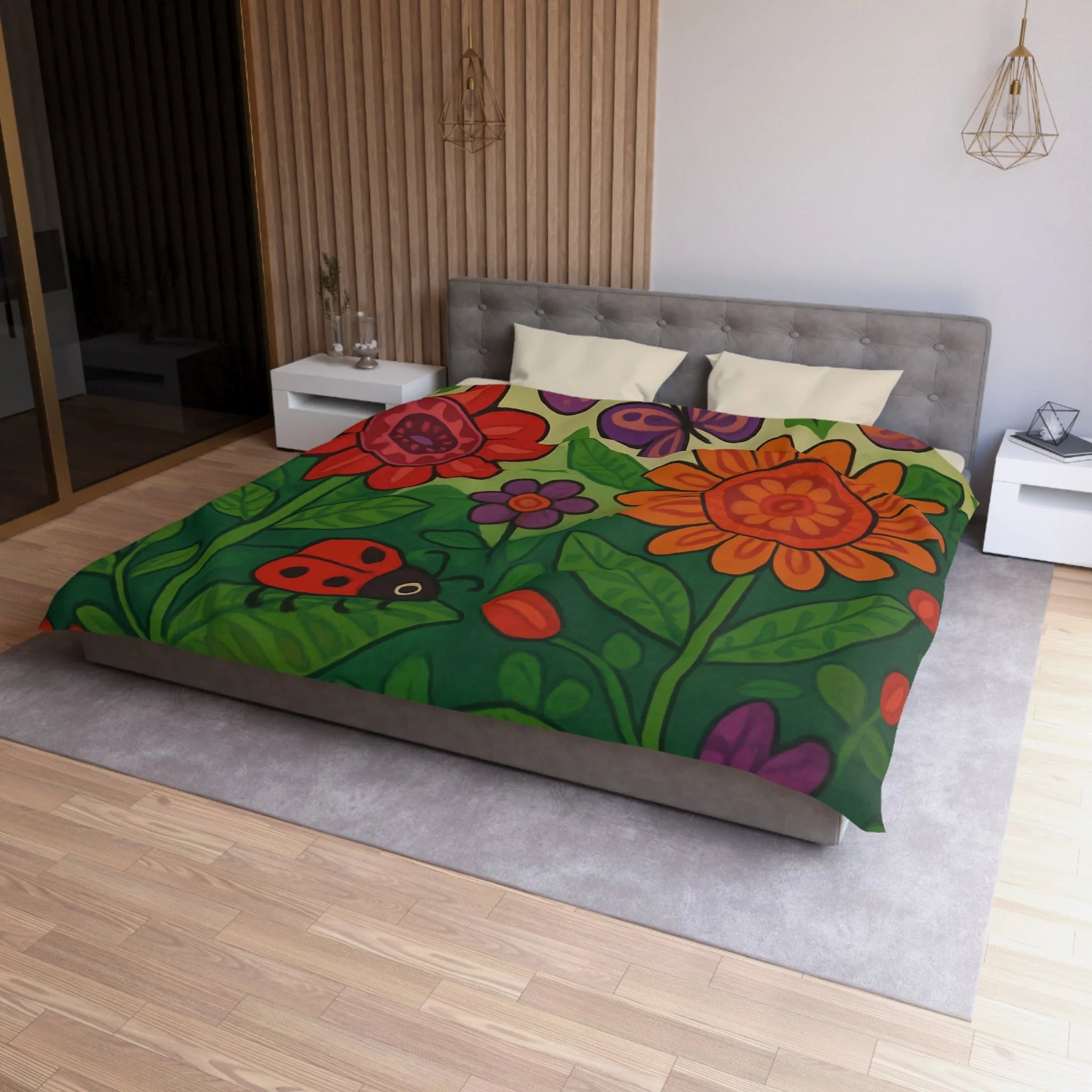 Housse de Couette Microfibre Design Artistique Moderne Décoration Chambre Confort Premium