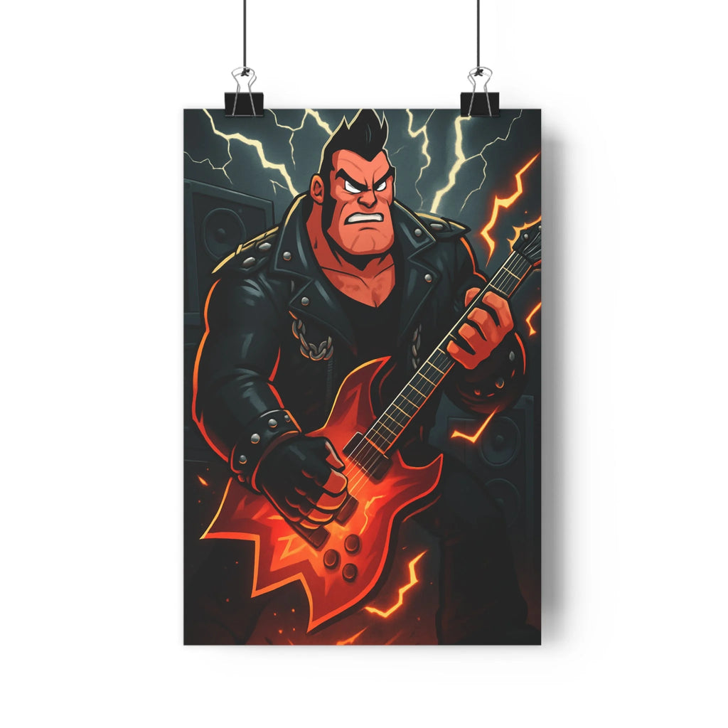 Poster décoratif cartoon épique rouge noir puissant énergique ambiance intense chambre salon design éclatant