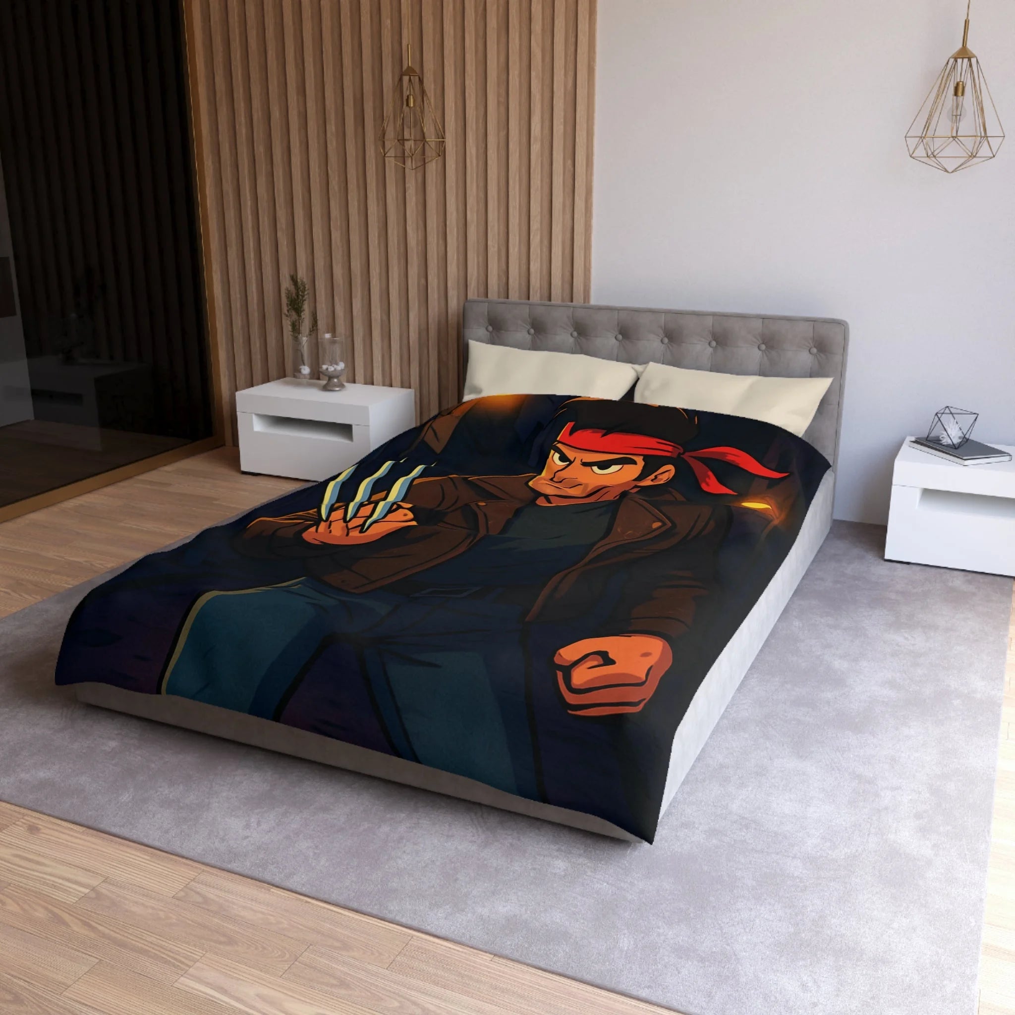 Housse de Couette Microfibre Illustration Unique Design Moderne Décoration Intérieure Raffinée