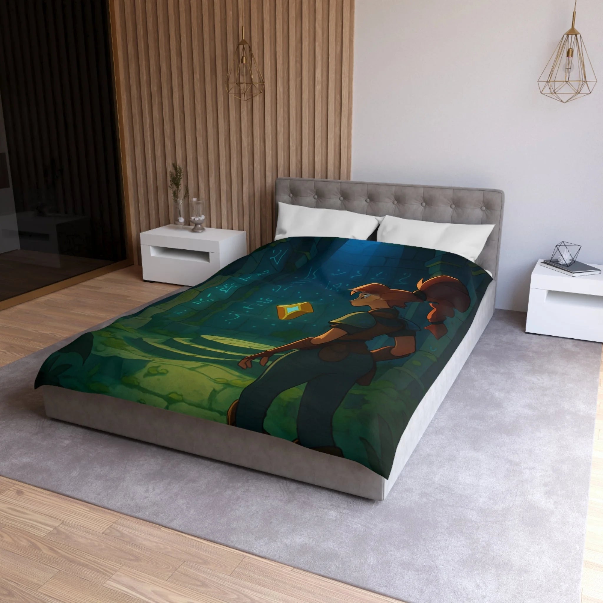 Housse de Couette Microfibre Design Artistique Moderne Décoration Chambre Confort Premium