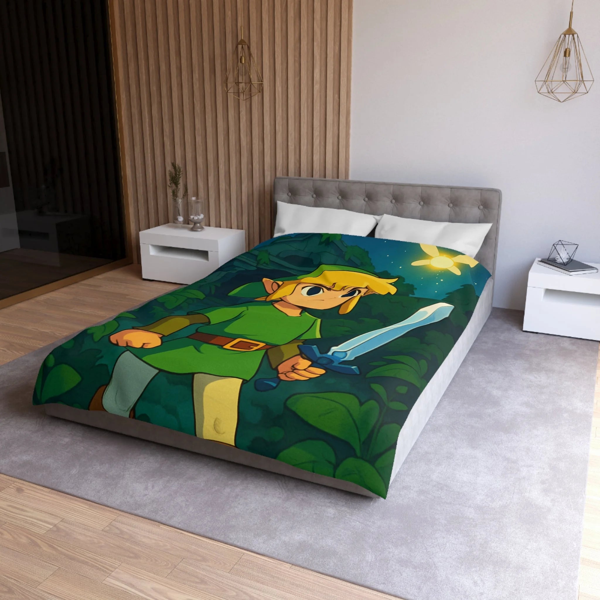 Housse de Couette Microfibre Design Artistique Moderne Décoration Chambre Confort Premium
