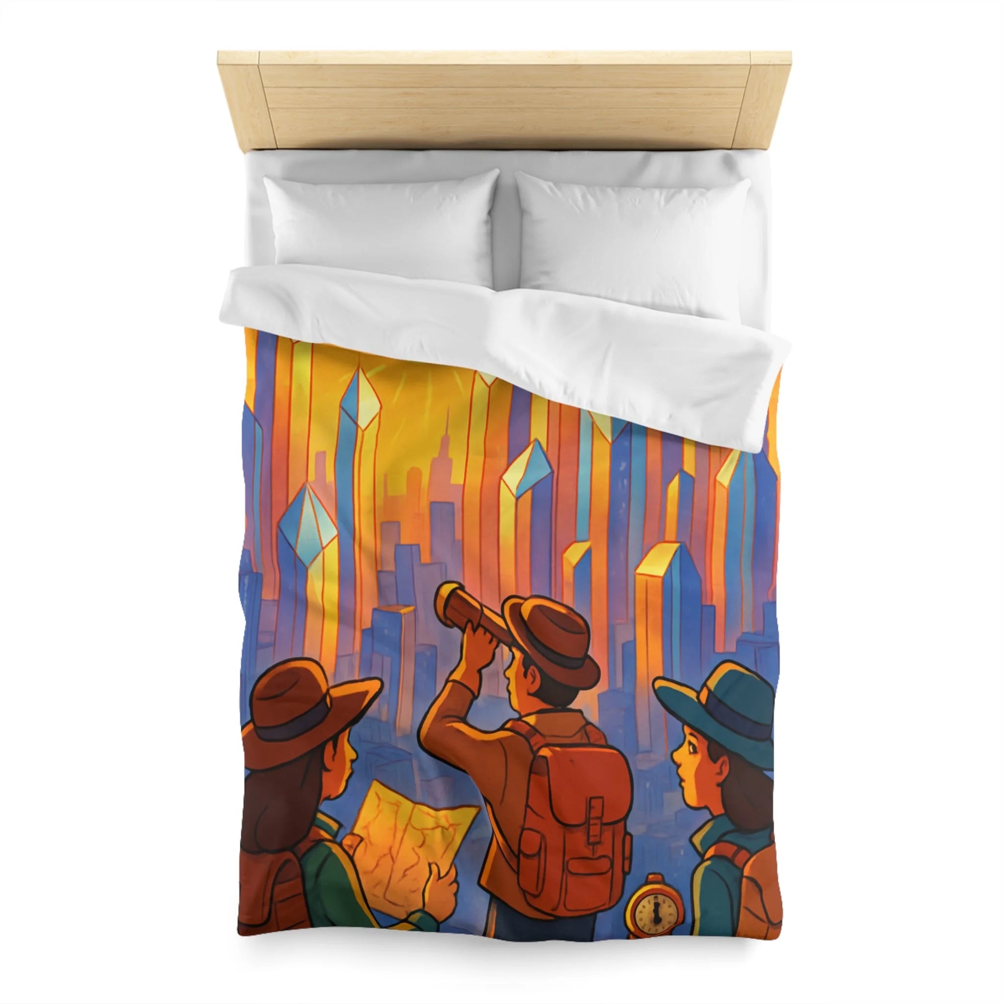 Housse de Couette Microfibre Illustration Unique Design Moderne Décoration Intérieure Raffinée