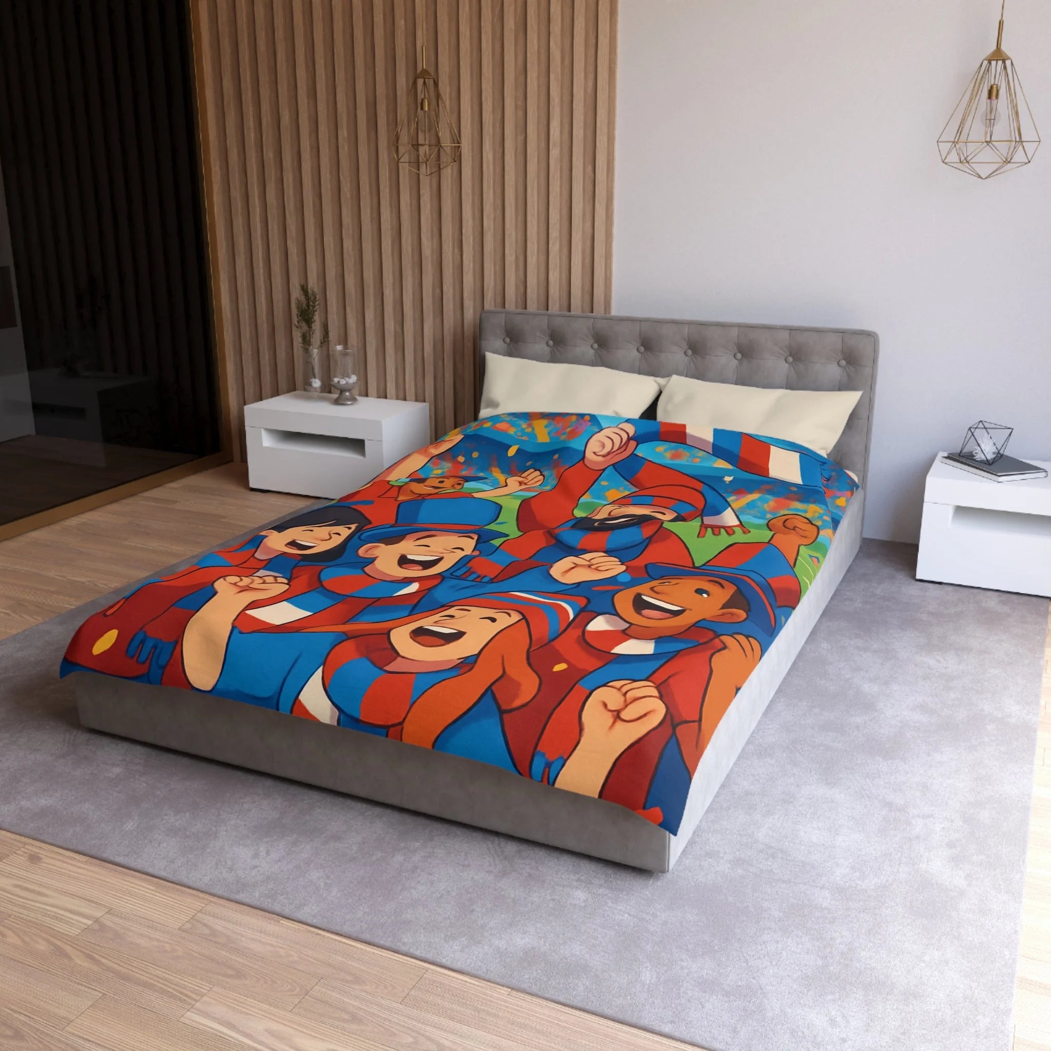 Housse de Couette Microfibre Illustration Unique Design Moderne Décoration Intérieure Raffinée