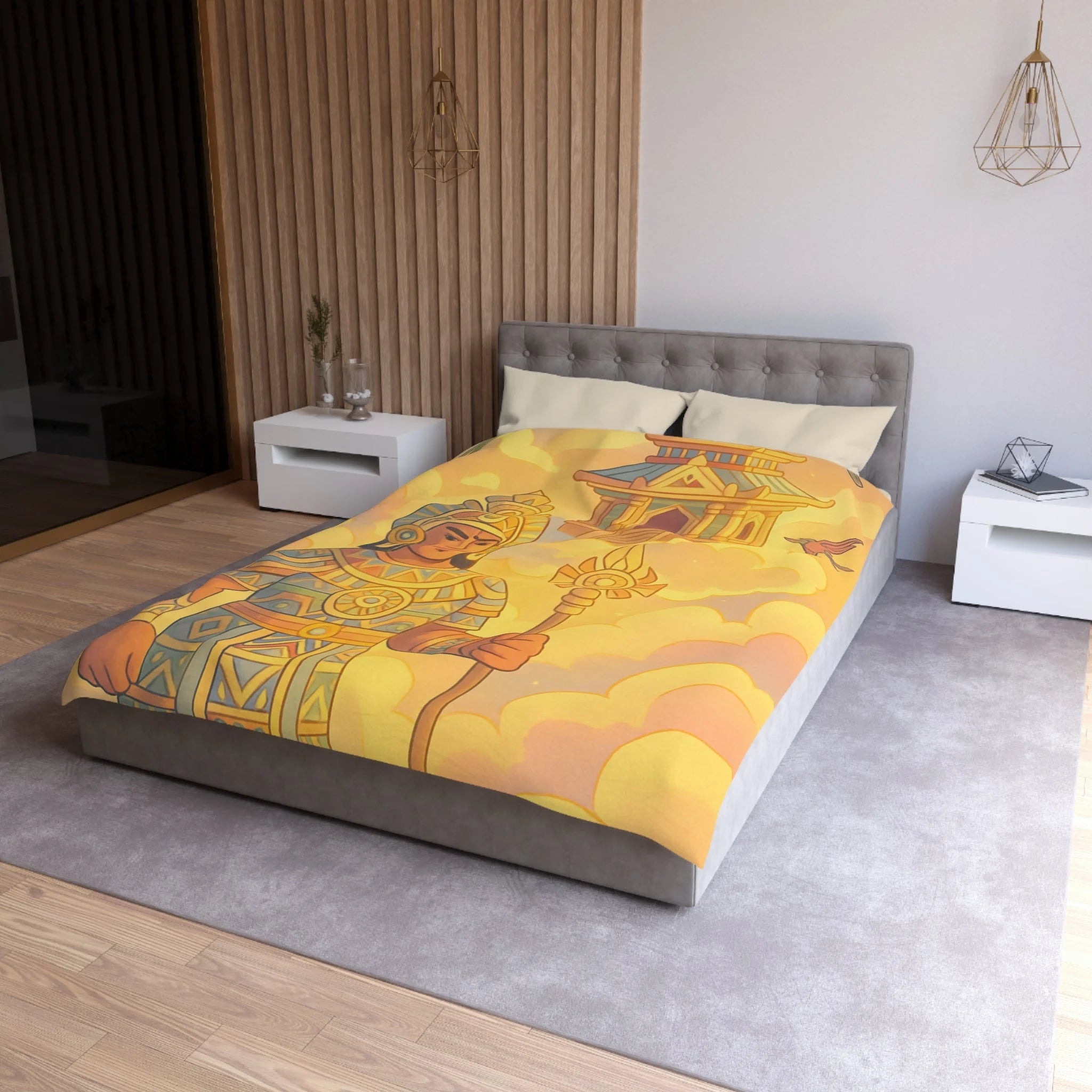 Housse de Couette Microfibre Motif Créatif Original Style Contemporain Chambre Élégante