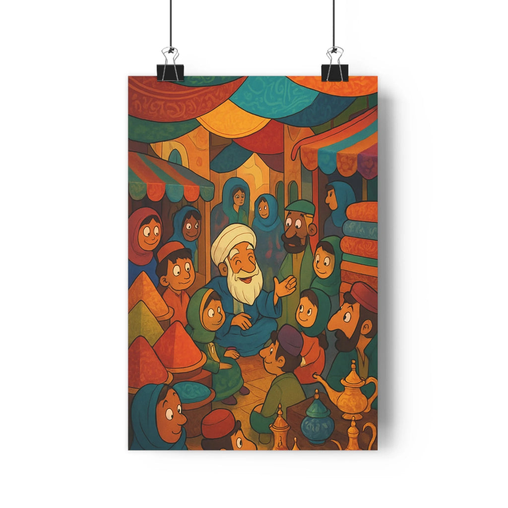 Poster décoratif animé bazar coloré ludique joyeux salon chambre enfants exotique chaleureux ambiance accueillante