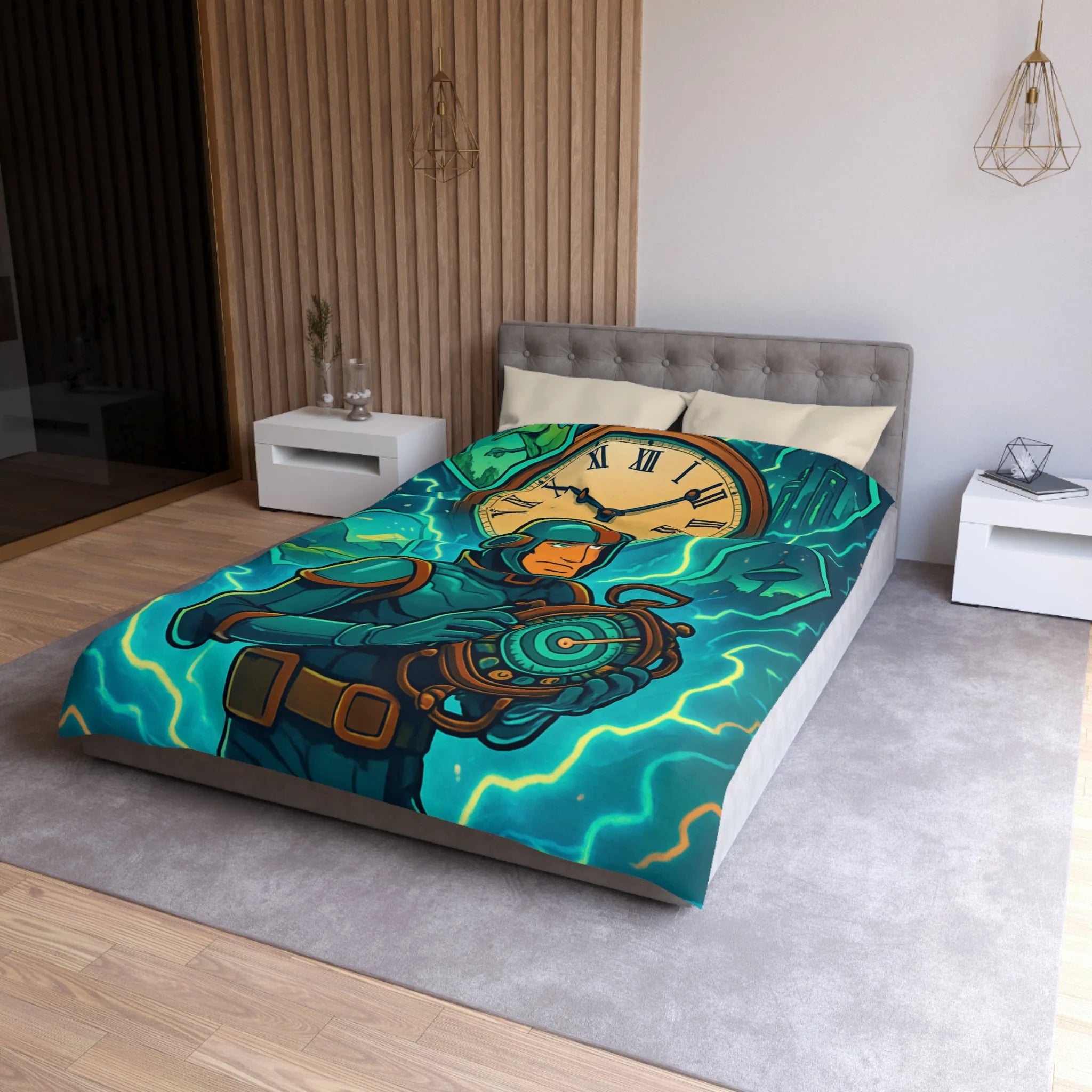 Housse de Couette Microfibre Illustration Unique Design Moderne Décoration Intérieure Raffinée