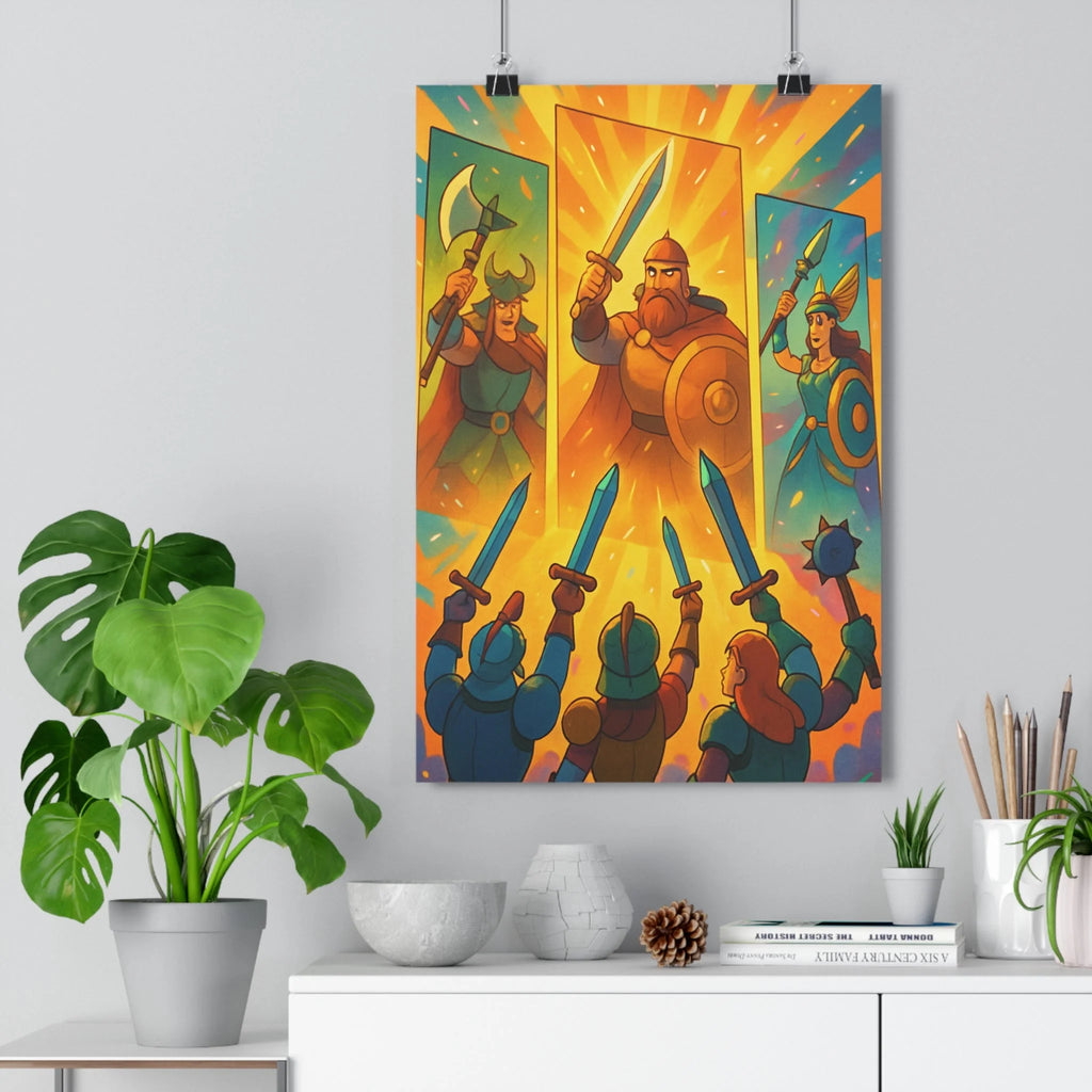Poster décoratif cartoon doré argenté héroïque légendaire aventure mythologique bureau chambre créatif 30x46 qualité