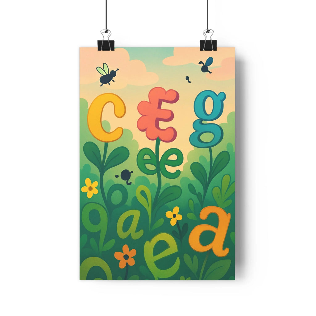 Poster décoratif jardin coloré pastel cartoon joyeux salon enfant mural art nature paysage qualité