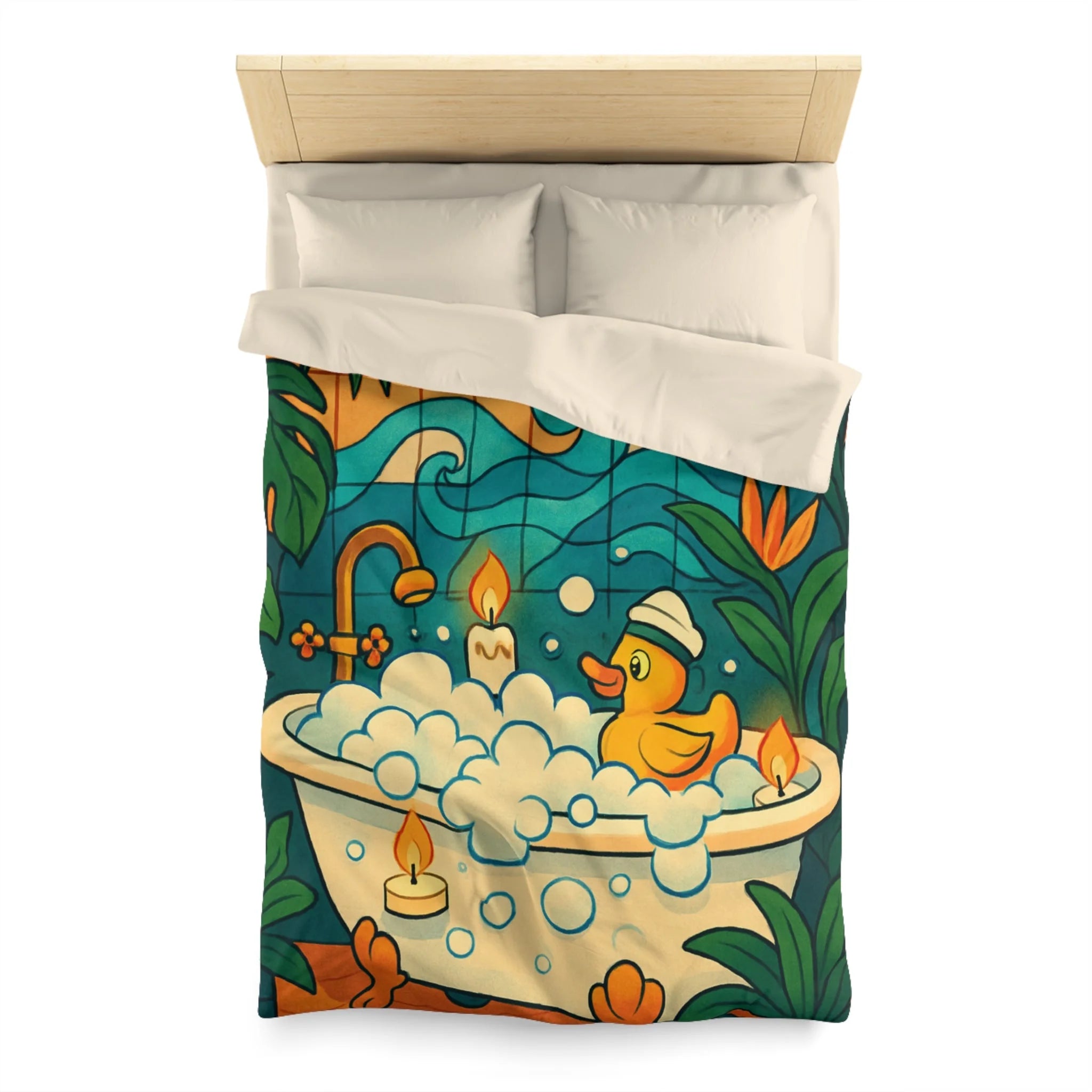 Housse de Couette Microfibre Design Artistique Moderne Décoration Chambre Confort Premium