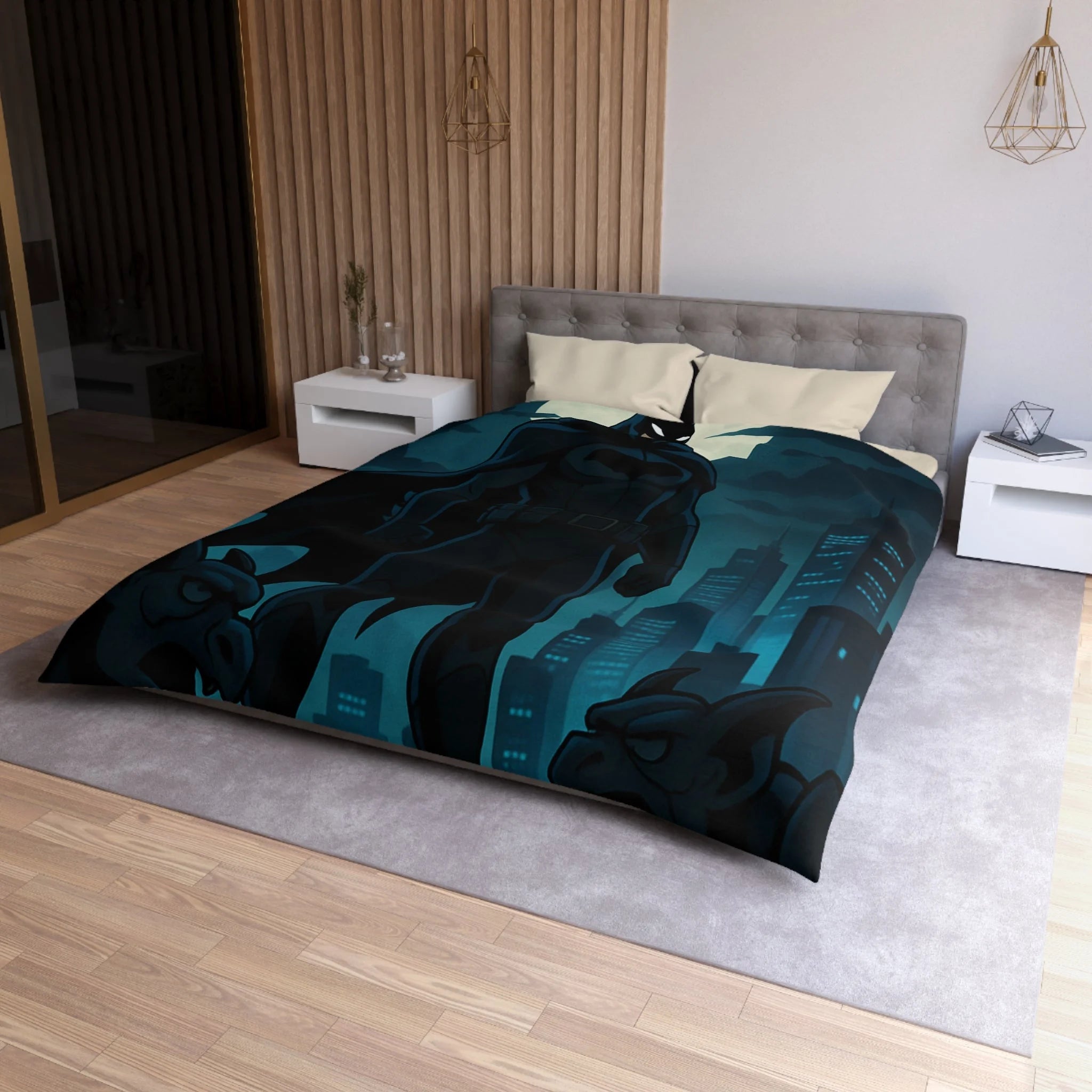 Housse de Couette Microfibre Illustration Unique Design Moderne Décoration Intérieure Raffinée