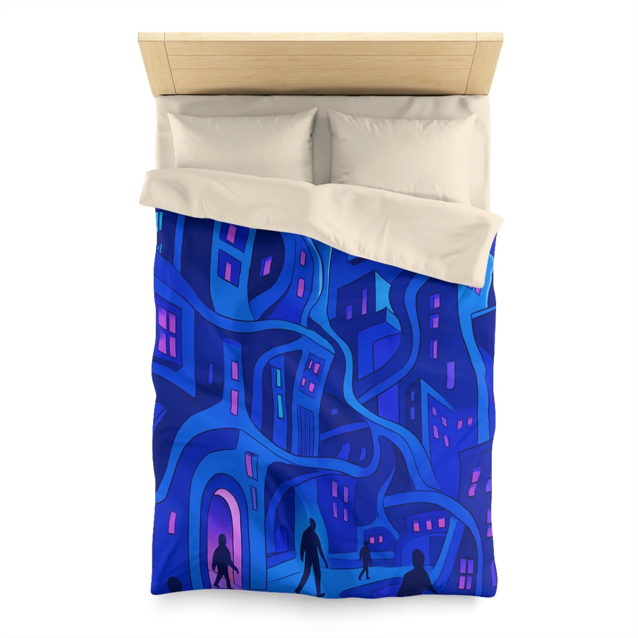 Housse de Couette Microfibre Motif Créatif Original Style Contemporain Chambre Élégante