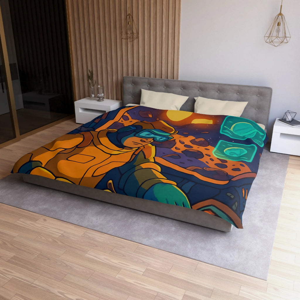 Housse de Couette Microfibre Illustration Unique Design Moderne Décoration Intérieure Raffinée