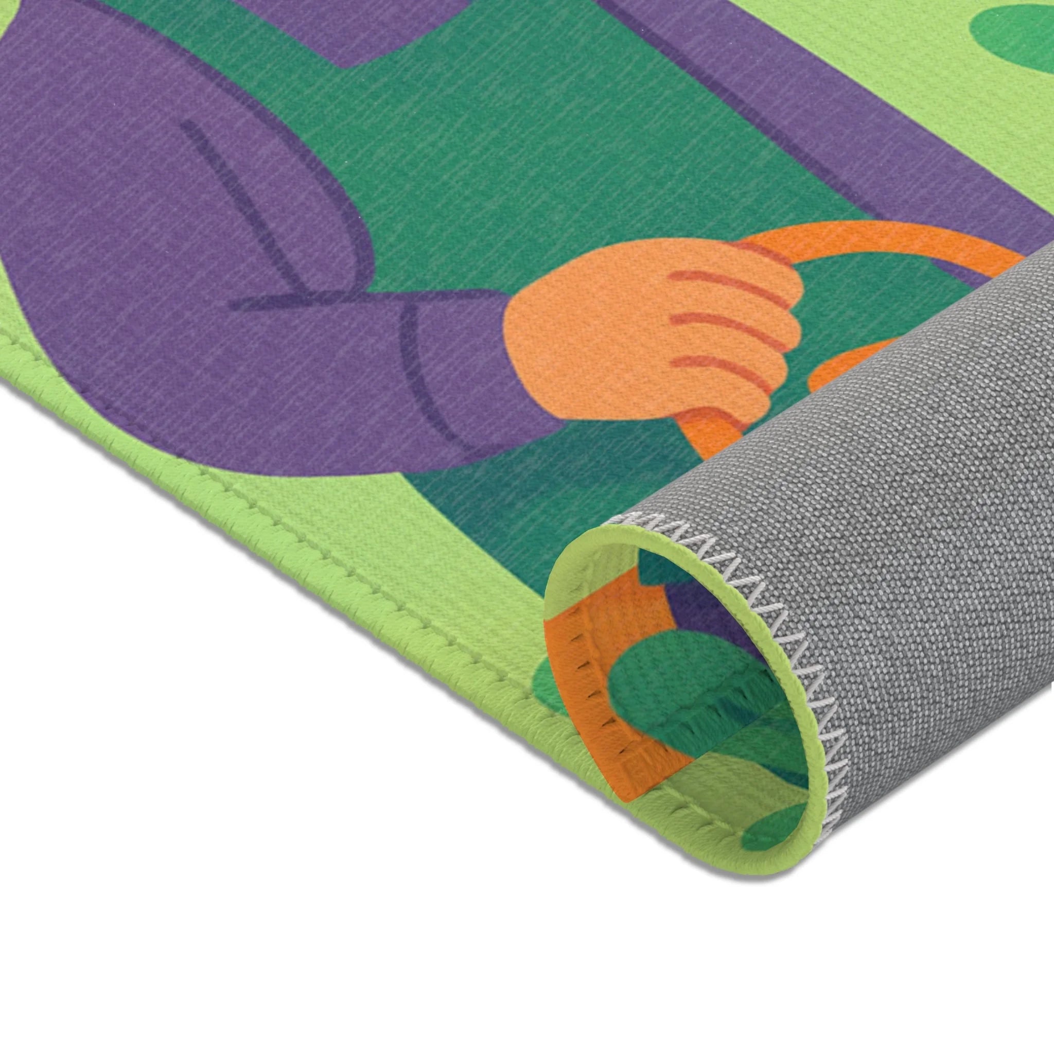 Tapis Naturel Multicolore avec Éléments Botaniques et Lumineux pour Intérieur Moderne et Ludique