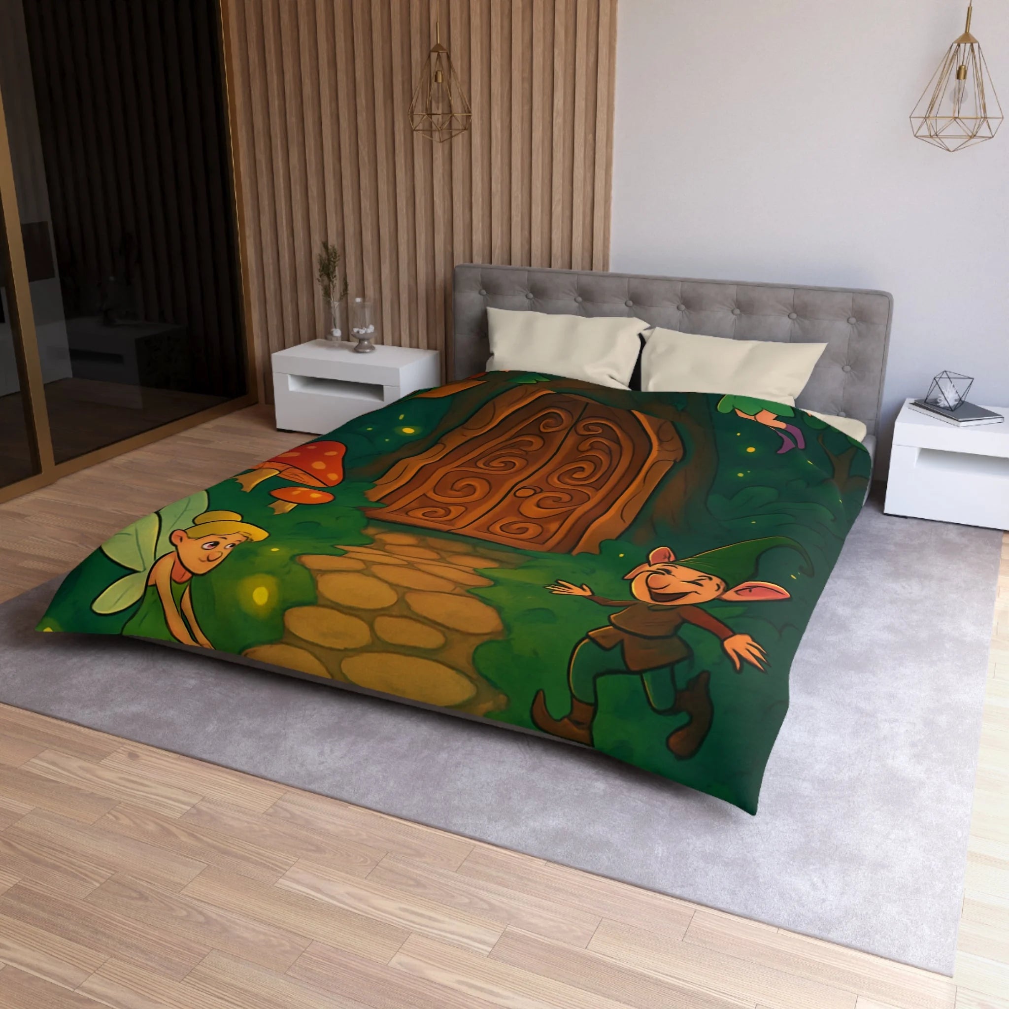 Housse de Couette Microfibre Motif Créatif Original Style Contemporain Chambre Élégante