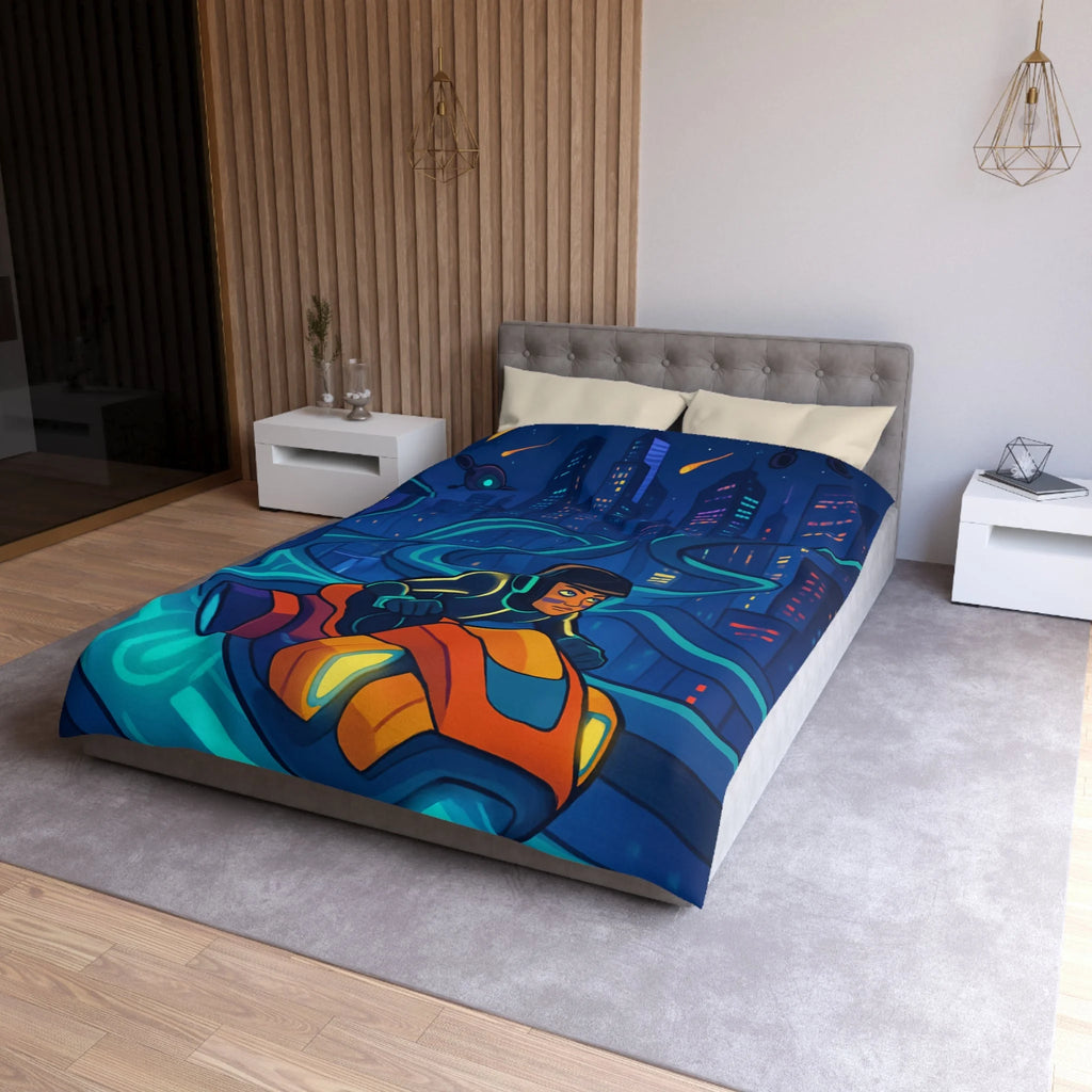 Housse de Couette Microfibre Design Artistique Moderne Décoration Chambre Confort Doux Qualité Premium
