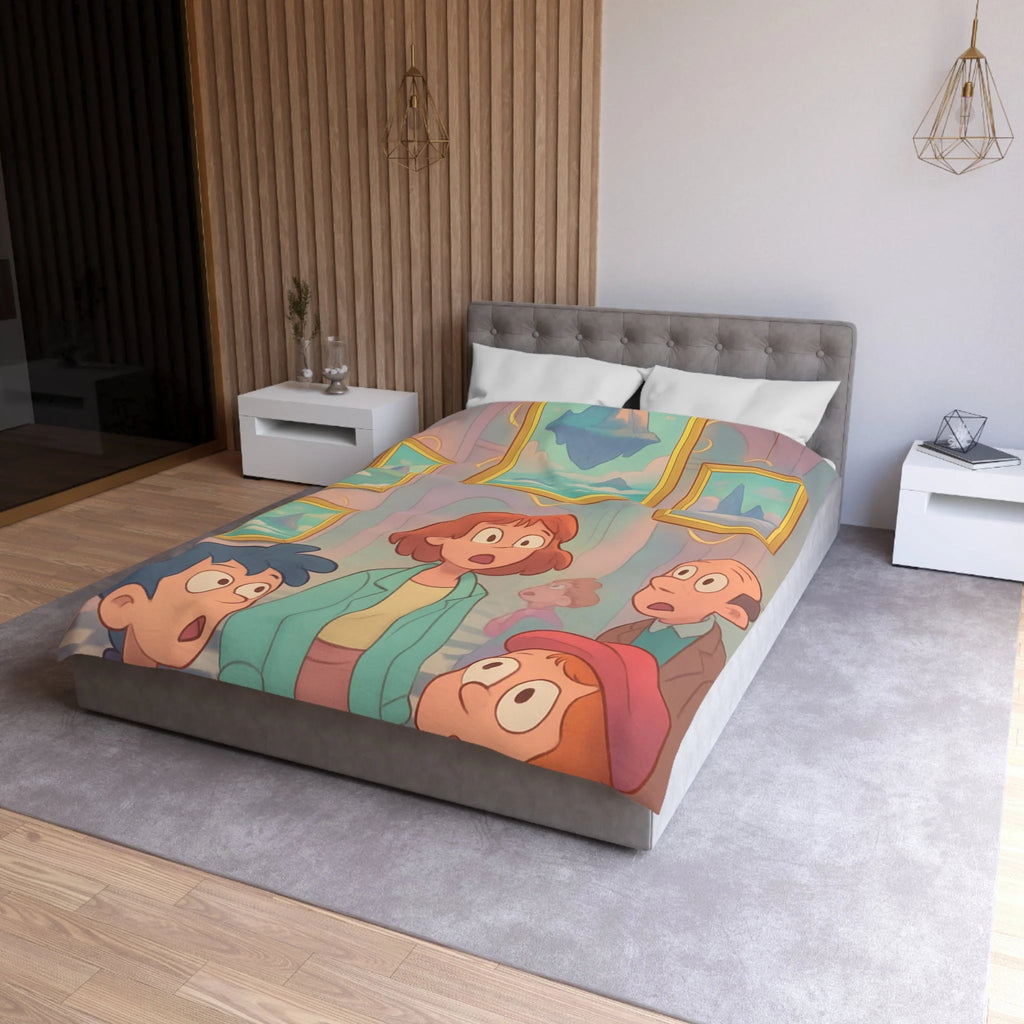 Housse de Couette Microfibre Design Artistique Moderne Décoration Chambre Confort Premium