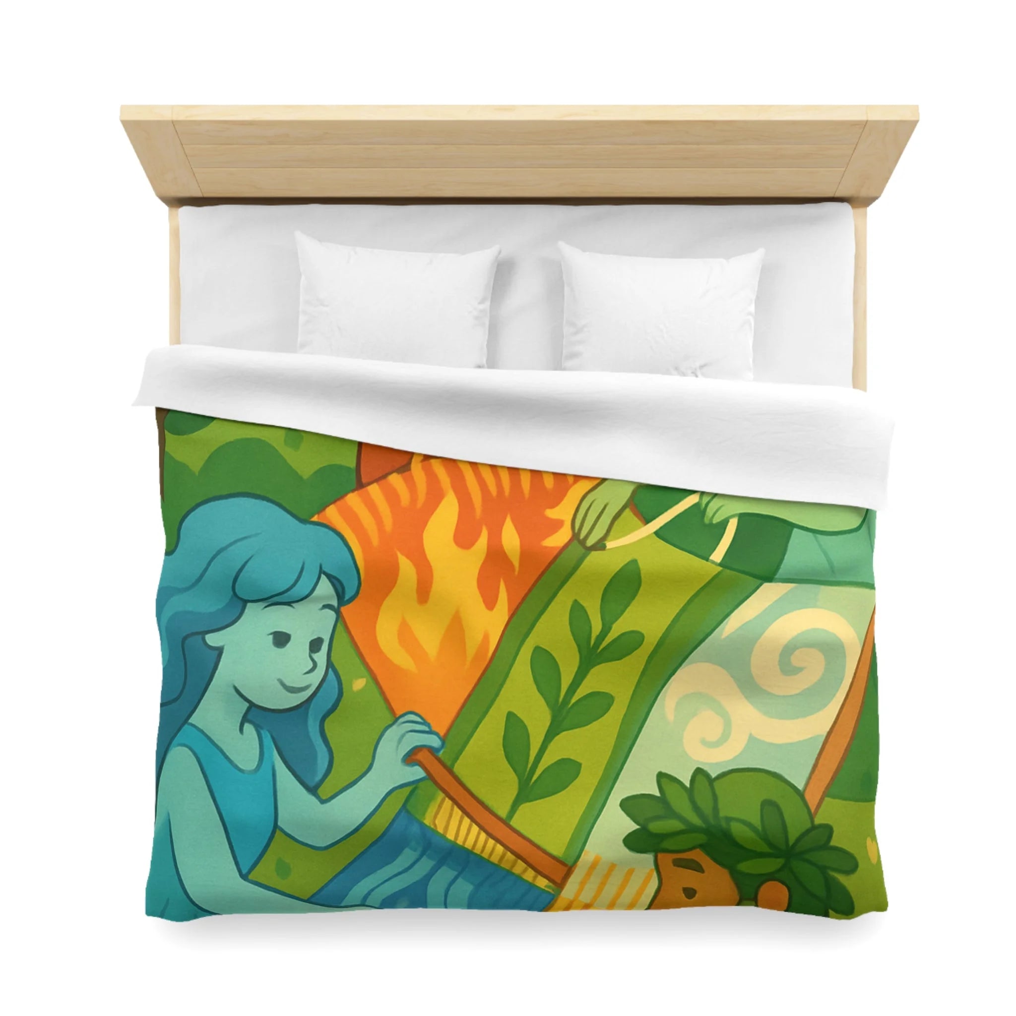Housse de Couette Microfibre Design Artistique Moderne Décoration Chambre Confort Premium